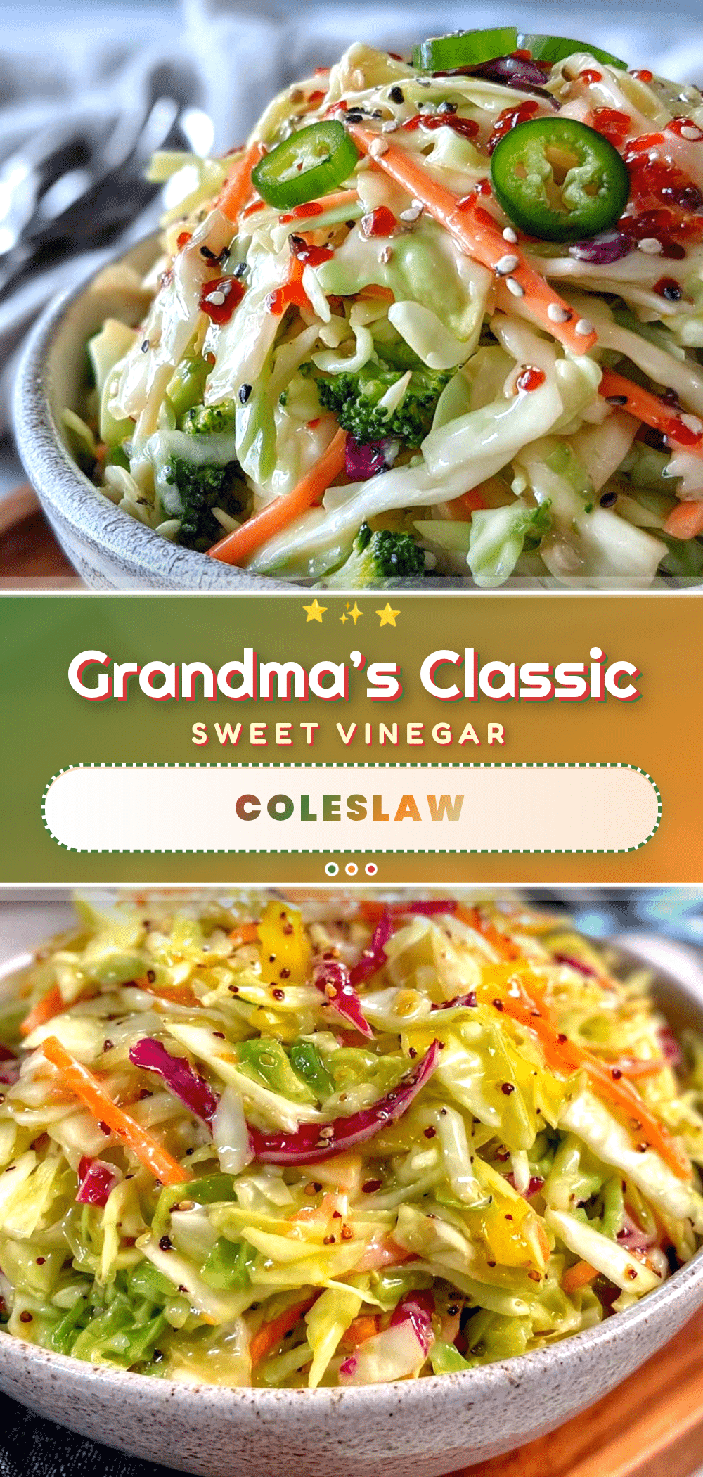 classic homemade sweet vinegar coleslaw recipe