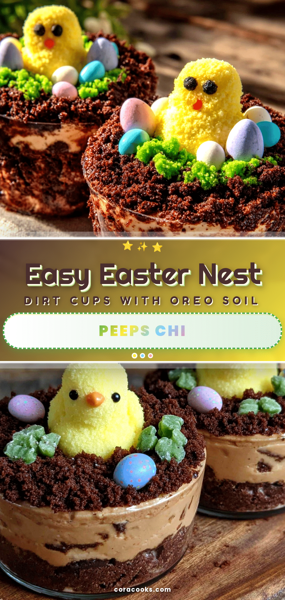 Easy Easter Nest Dirt Cups recipe