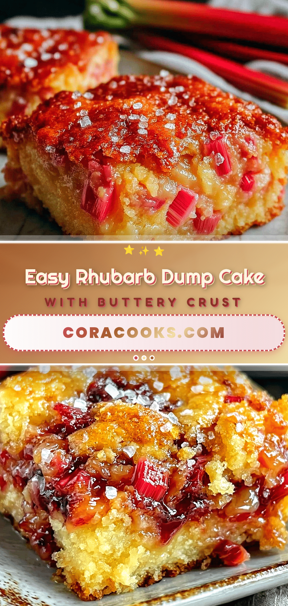 Easy Rhubarb Dump Cake recipe