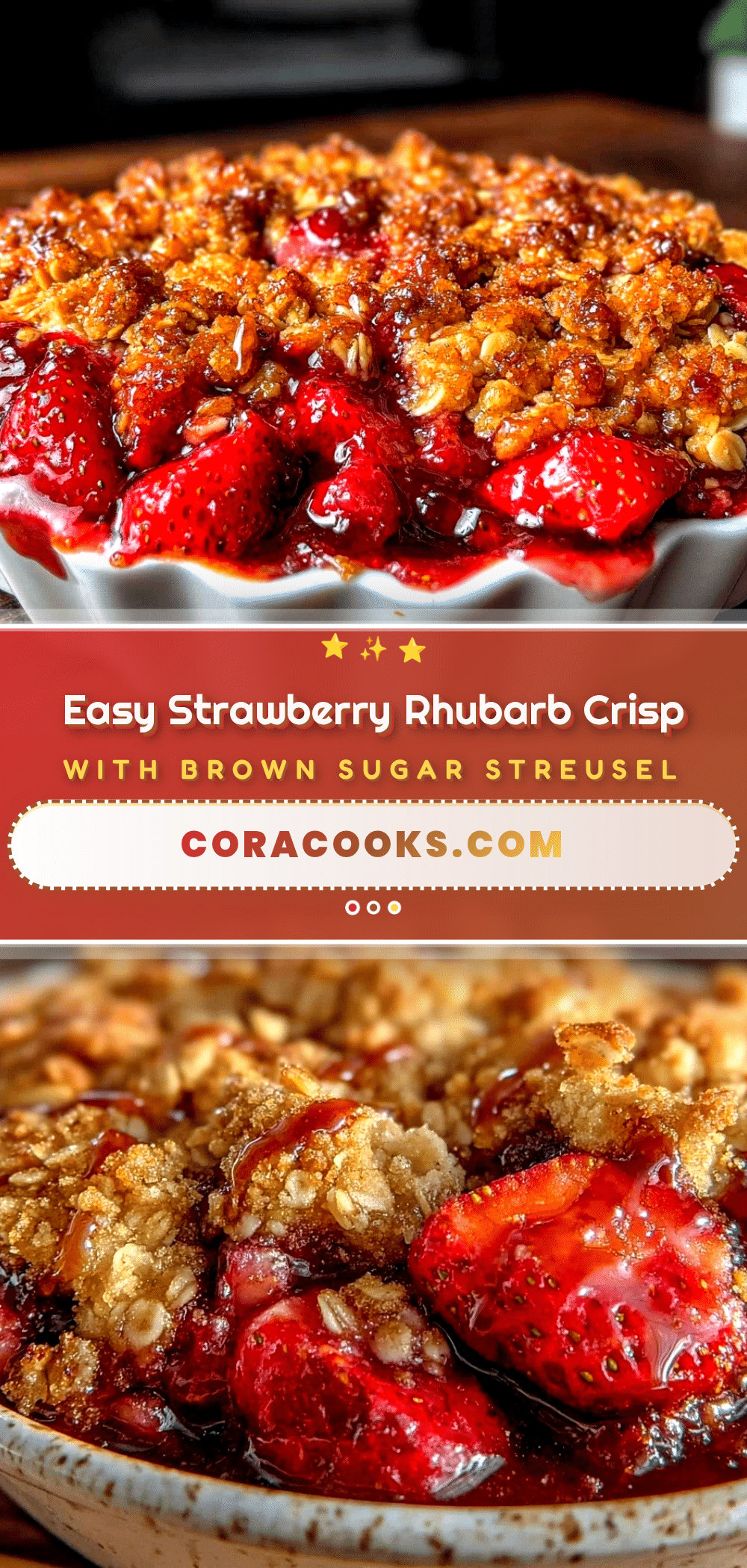 easy strawberry rhubarb crisp recipe