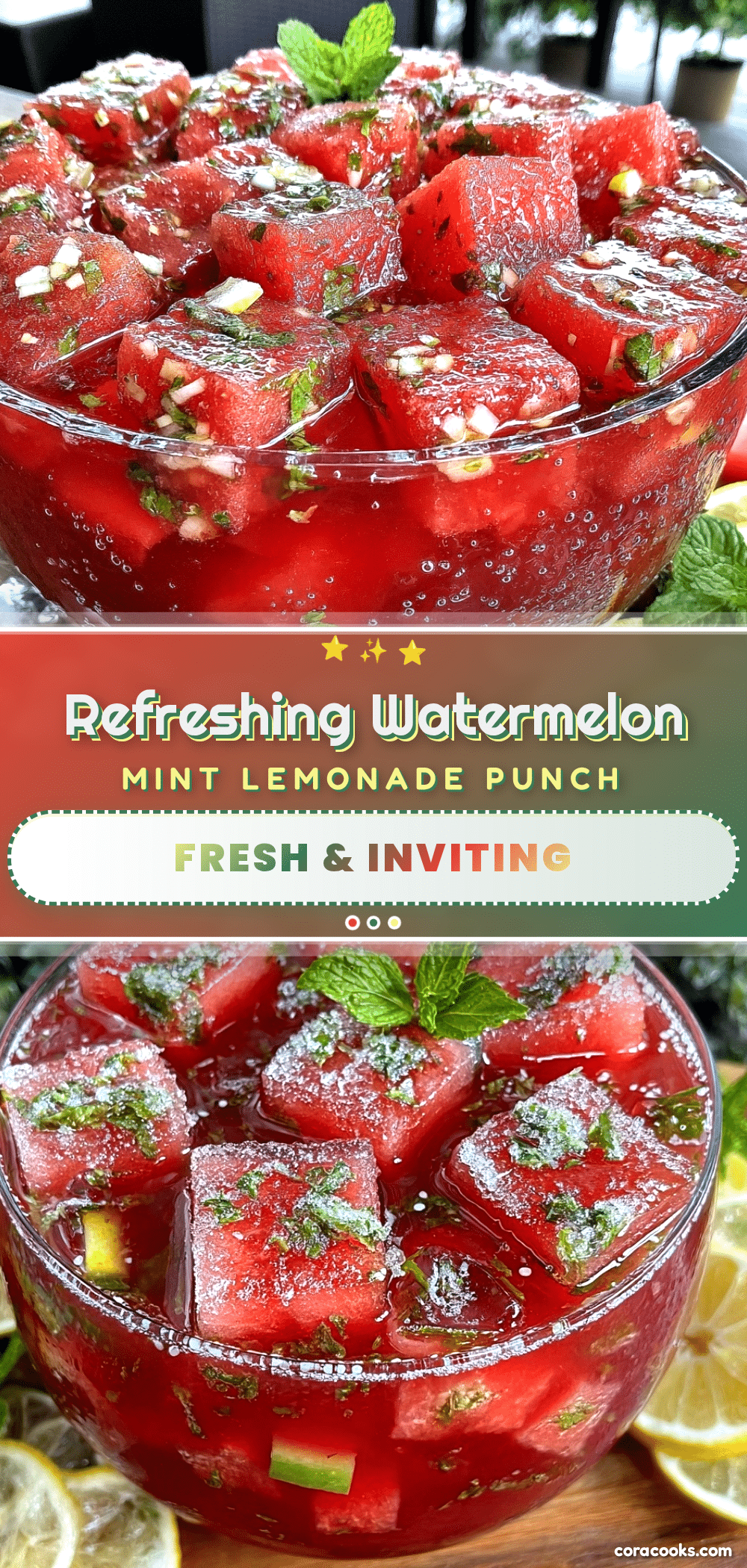 Fresh Watermelon Mint Lemonade Punch recipe