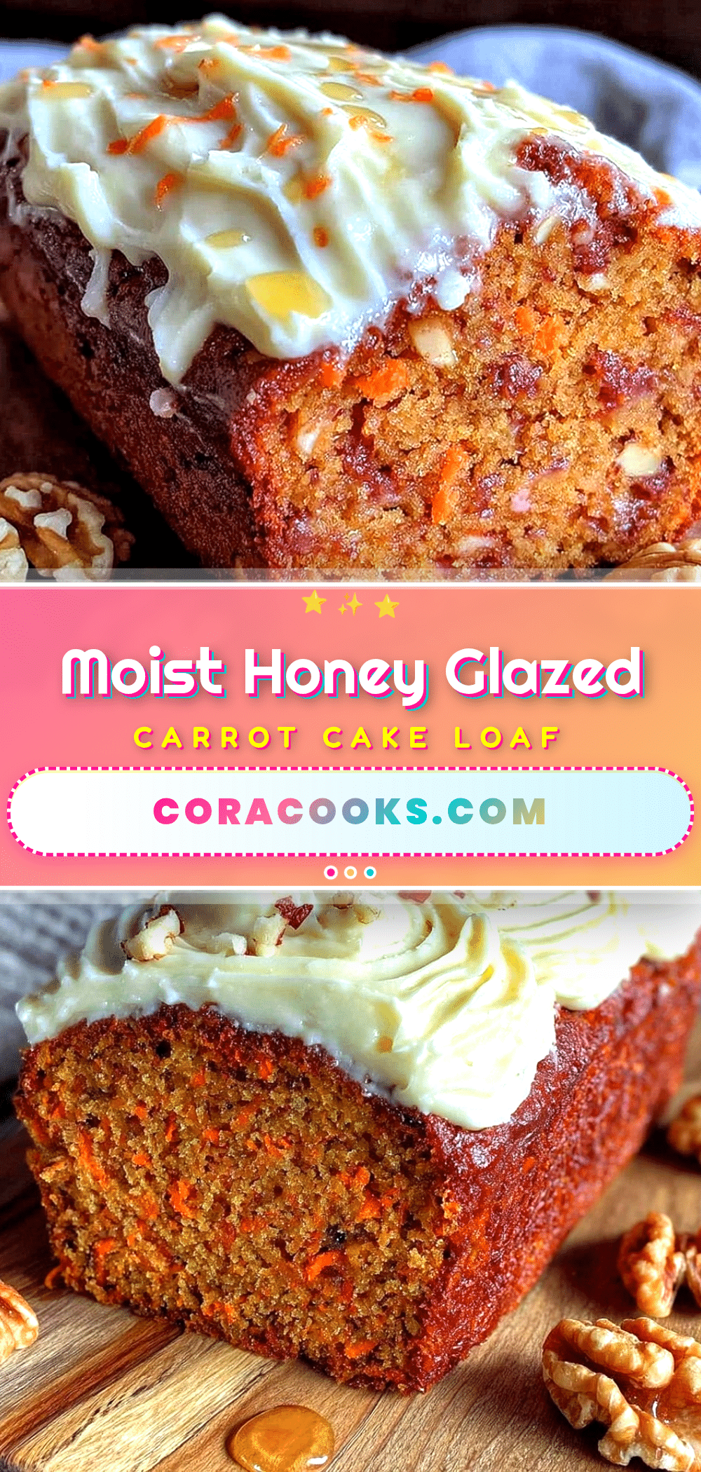 moist honey glazed carrot cake loaf recipe