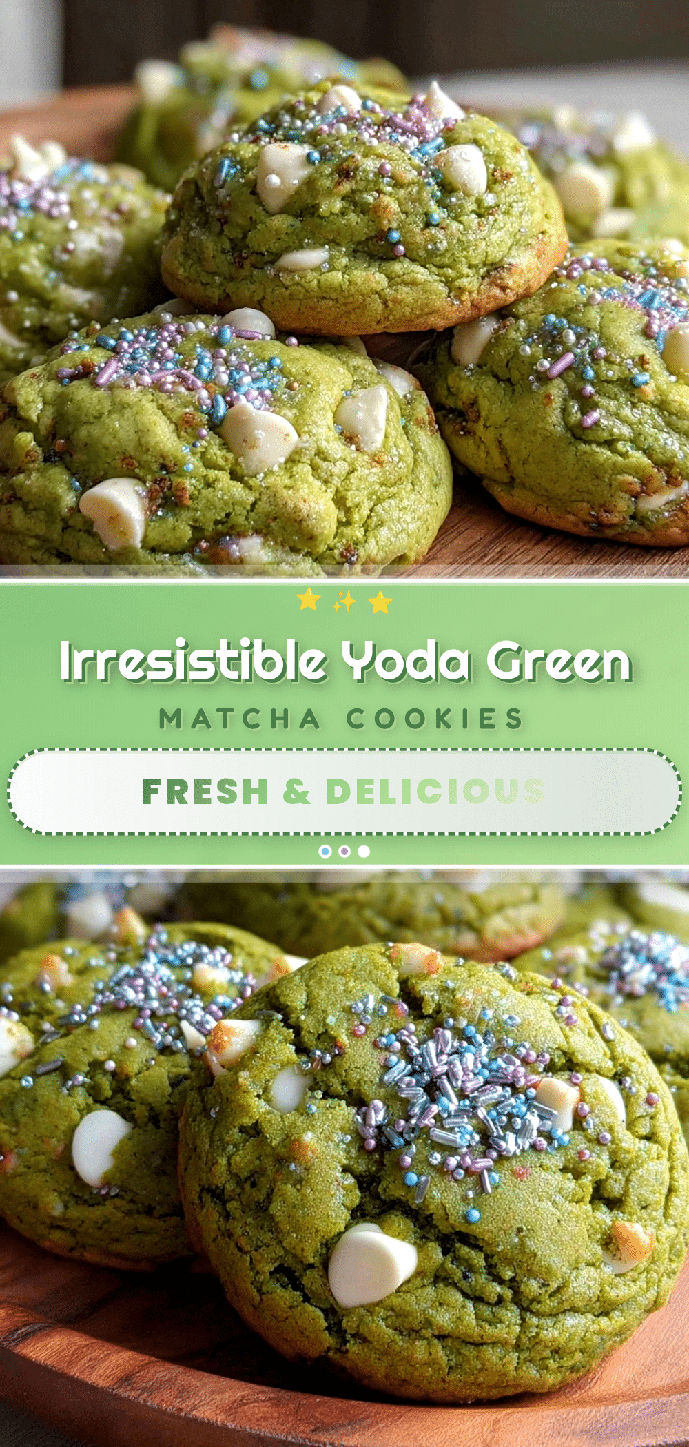 Yoda Green Matcha White Chocolate Cookies recipe