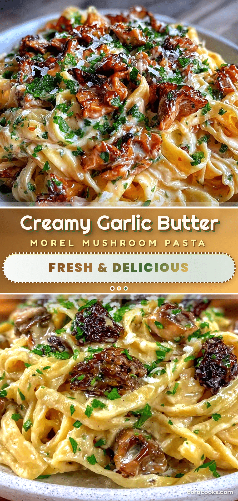creamy garlic butter morel mushroom pasta recipe
