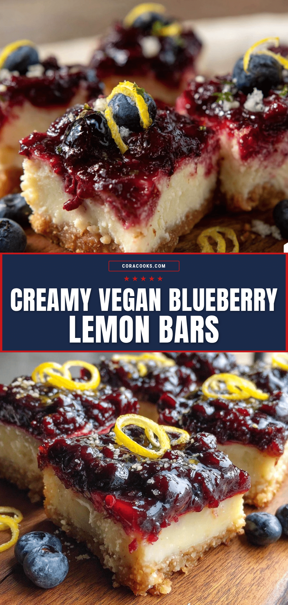 creamy vegan blueberry lemon bars recipe