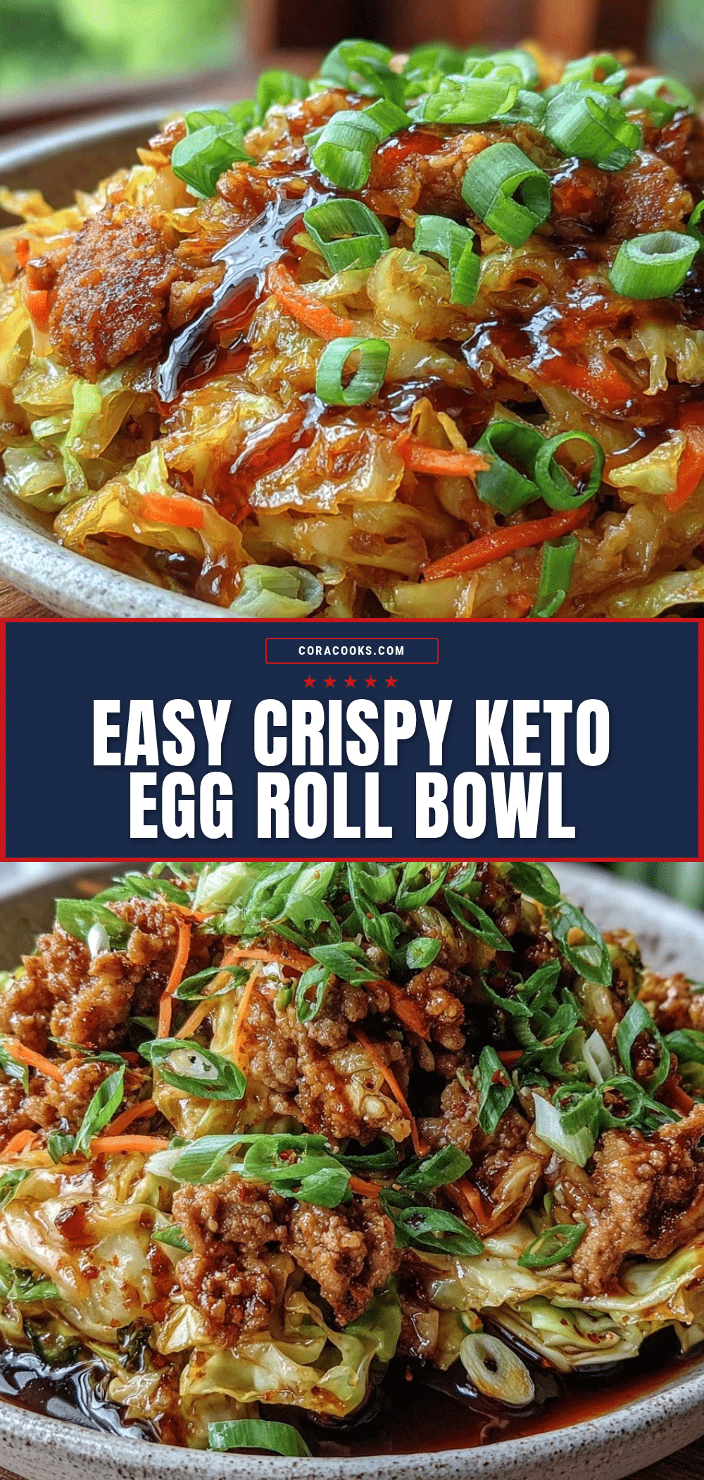 easy crispy keto egg roll in a bowl recipe