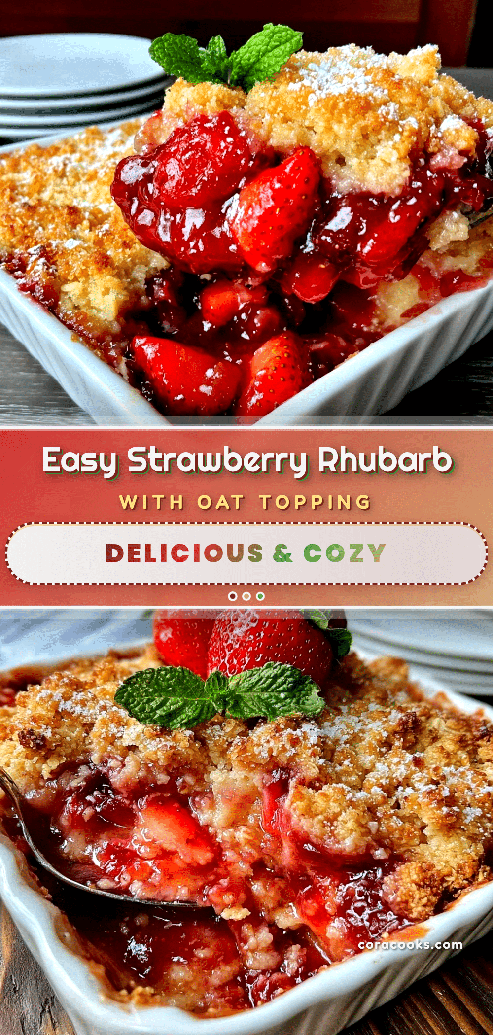 easy strawberry rhubarb crumble recipe
