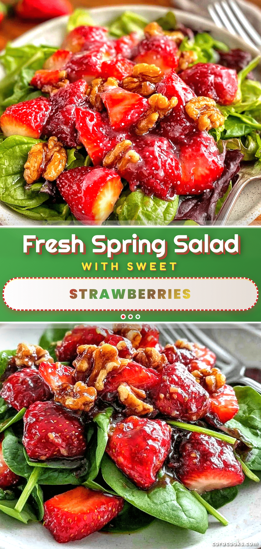 fresh spring salad with strawberries and candied walnuts recipe