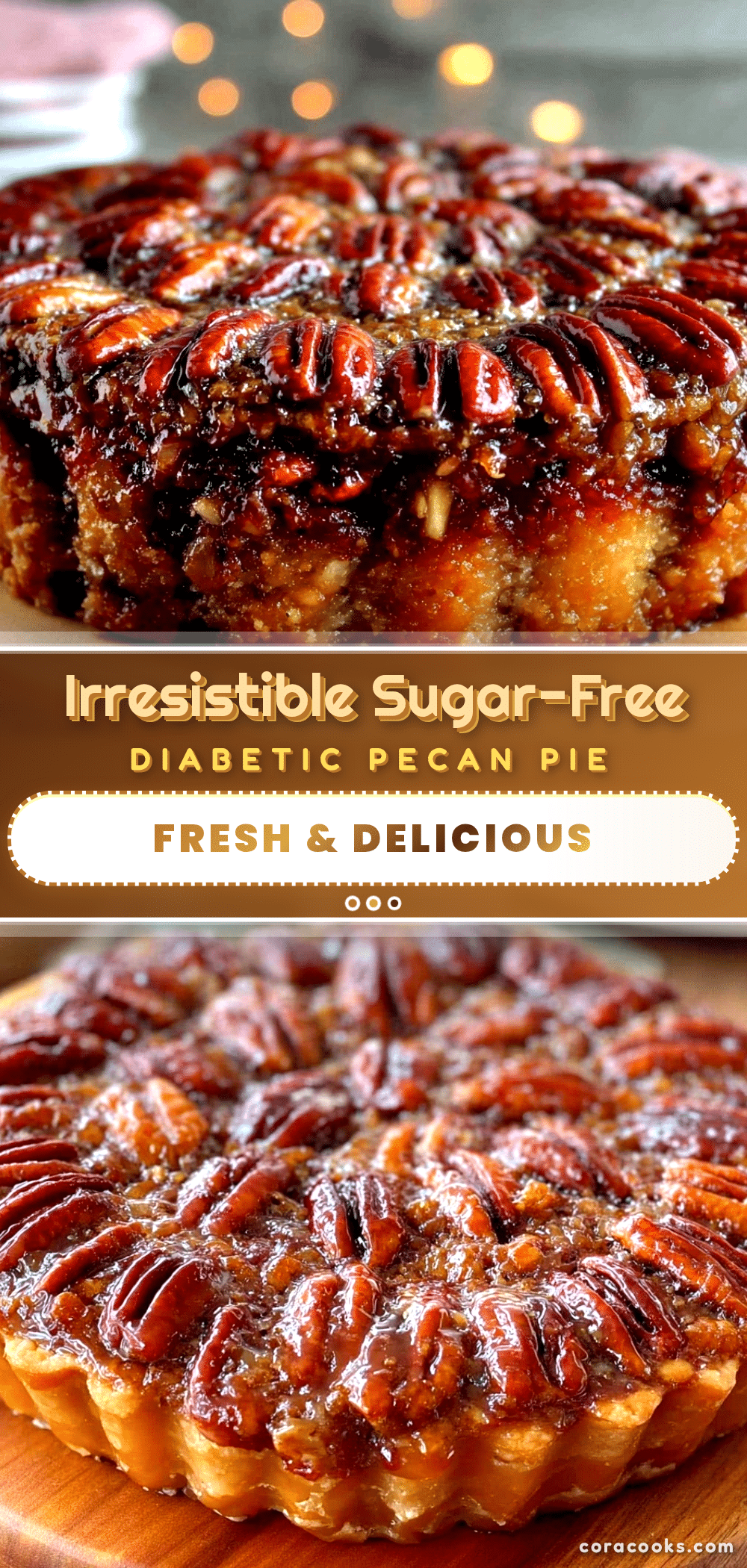healthy diabetic-friendly sugar-free pecan pie recipe