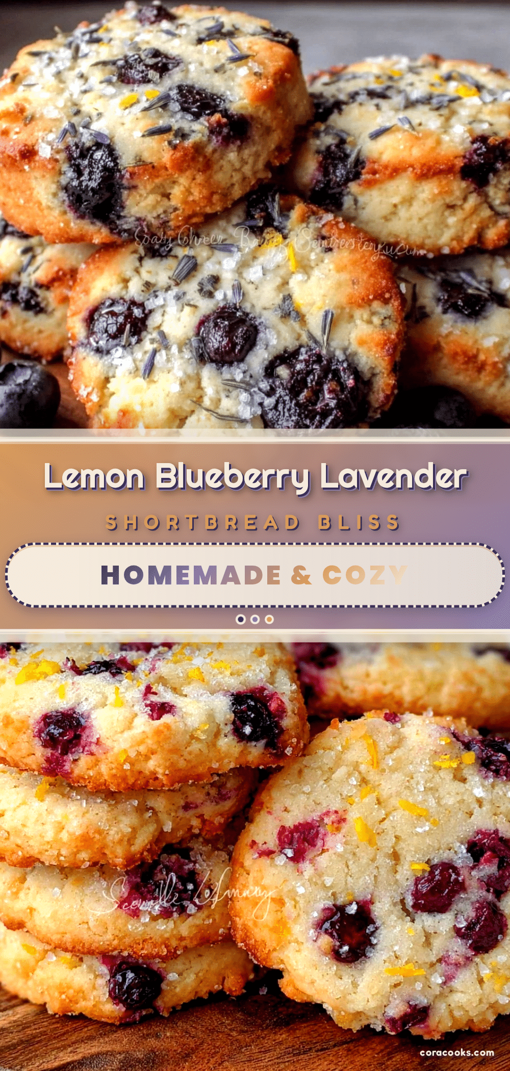 lemon blueberry lavender shortbread cookies recipe