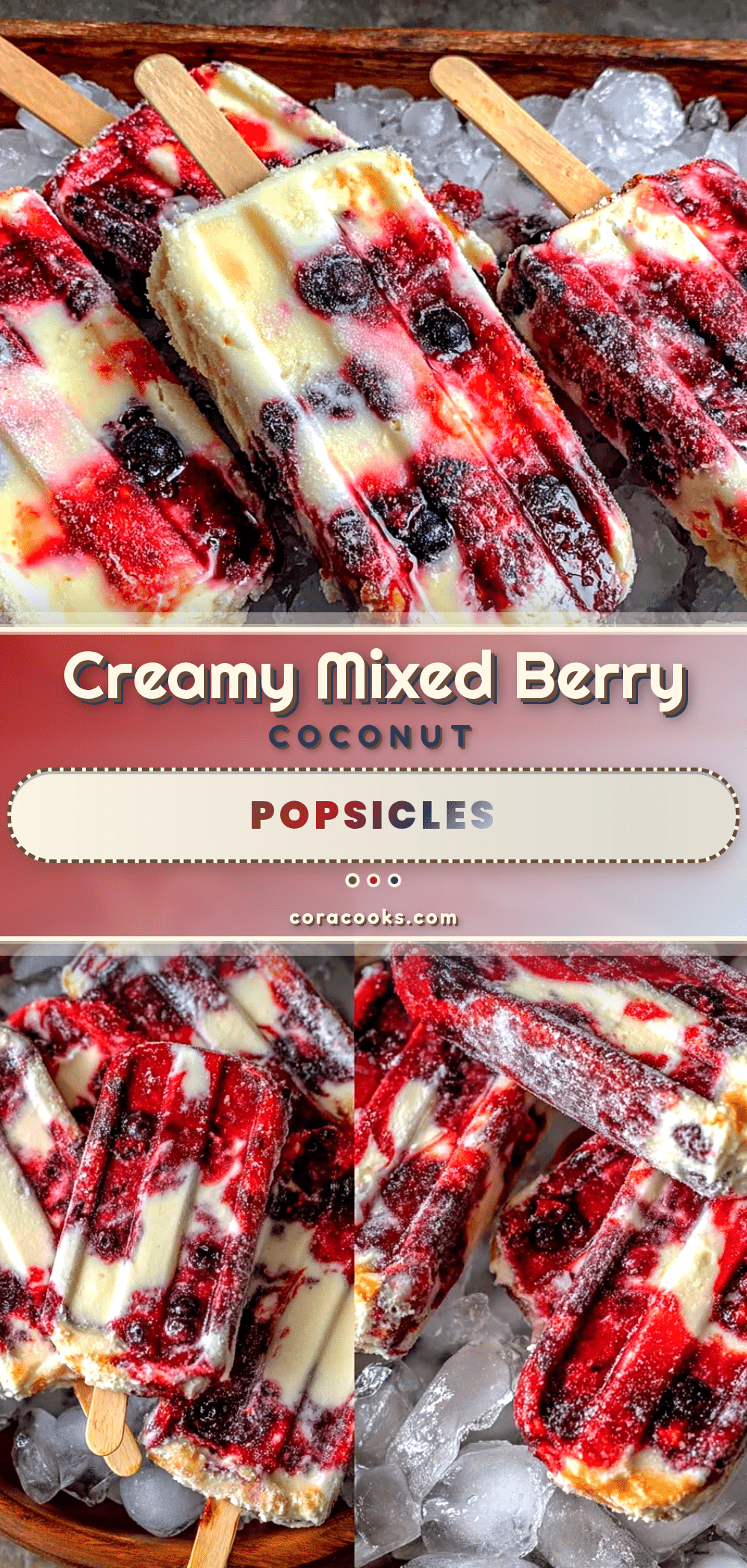 mixed berry coconut popsicles recipe