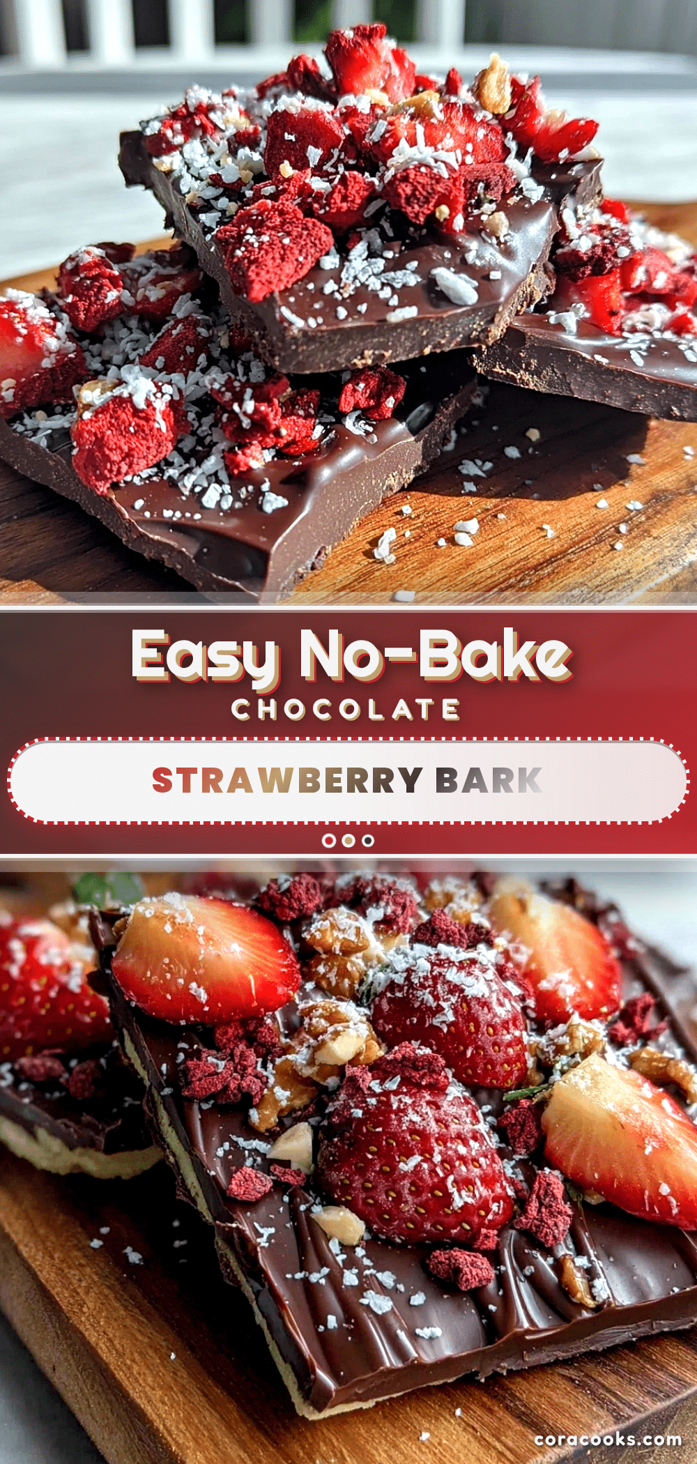 no-bake chocolate strawberry bark recipe