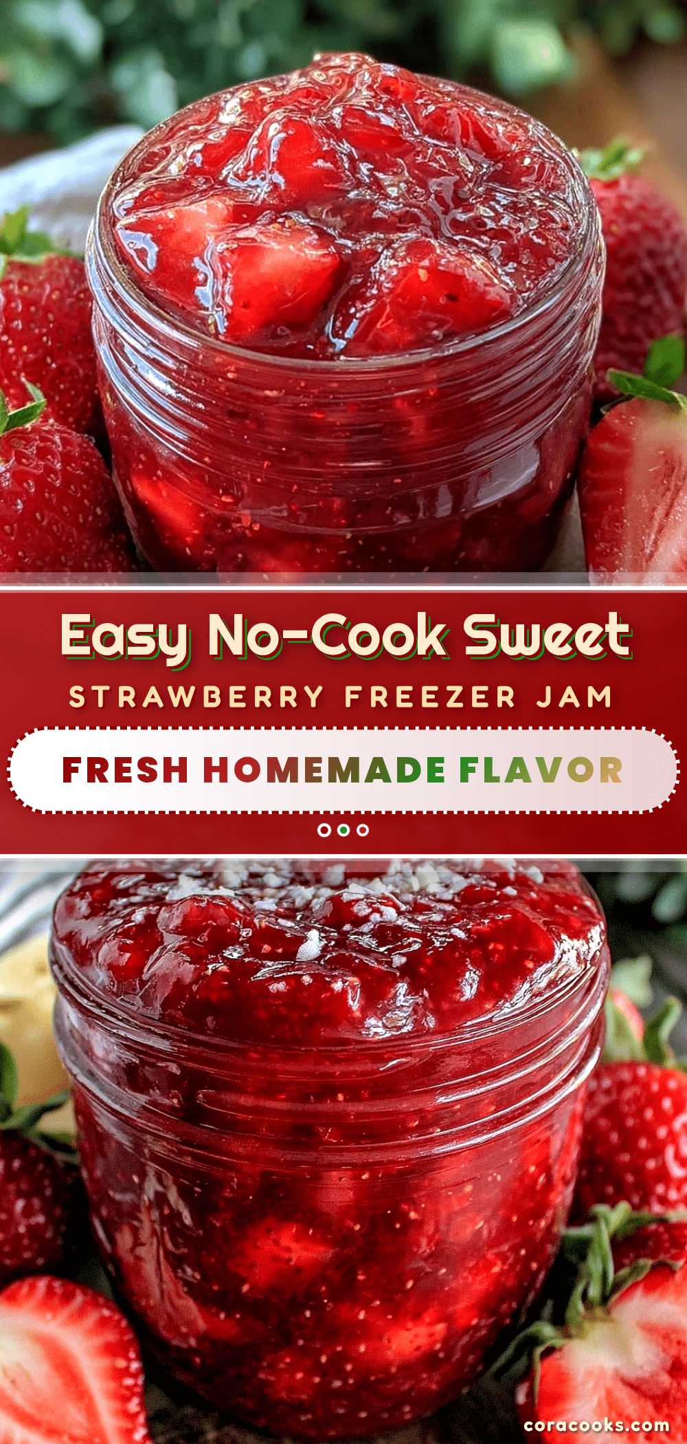 no-cook strawberry freezer jam recipe
