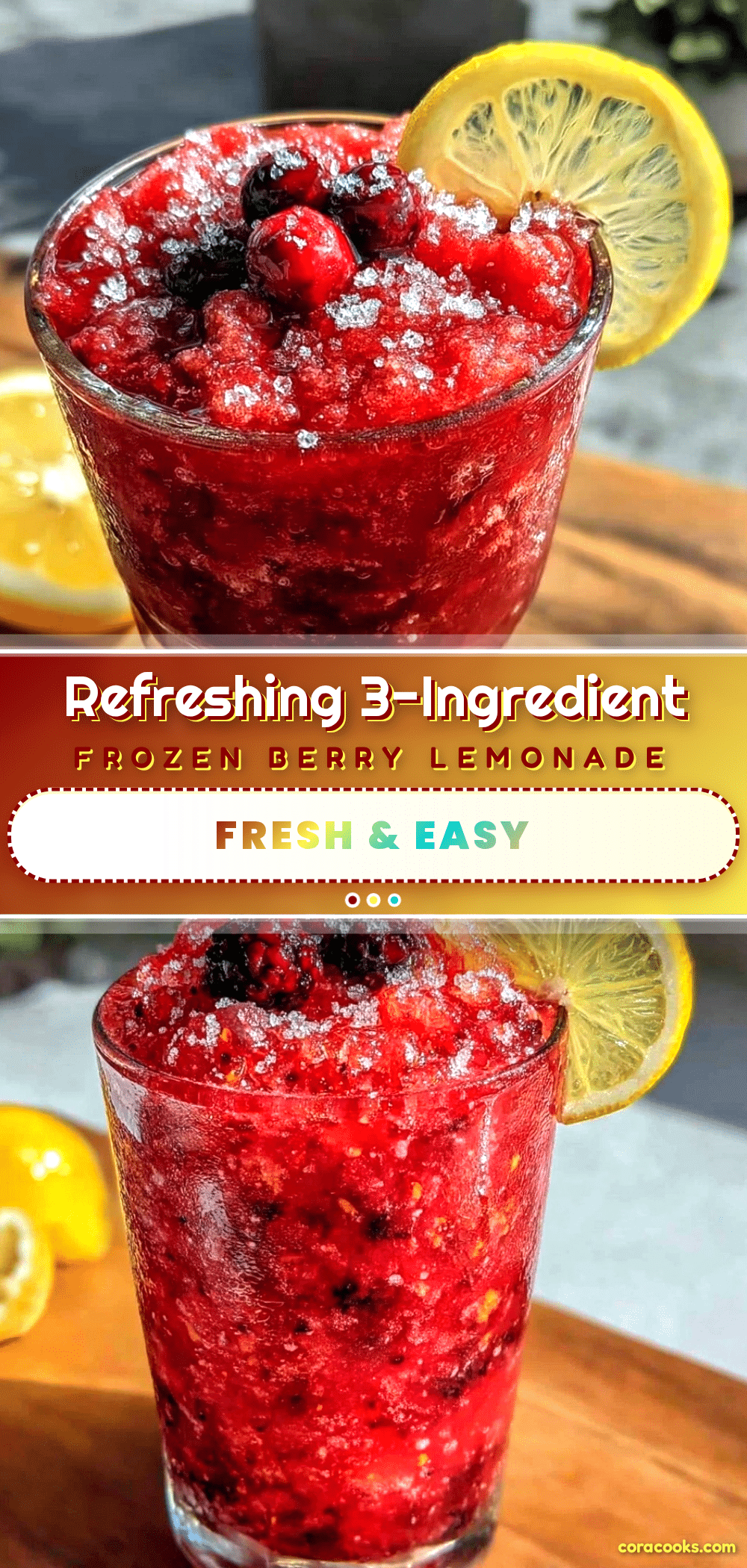 Refreshing Frozen Berry Lemonade Mocktail recipe