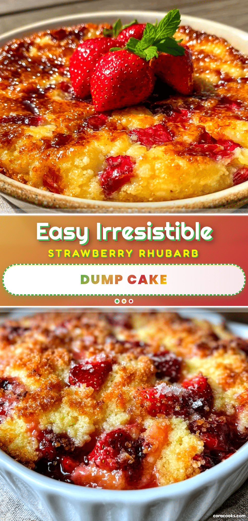 strawberry rhubarb dump cake recipe