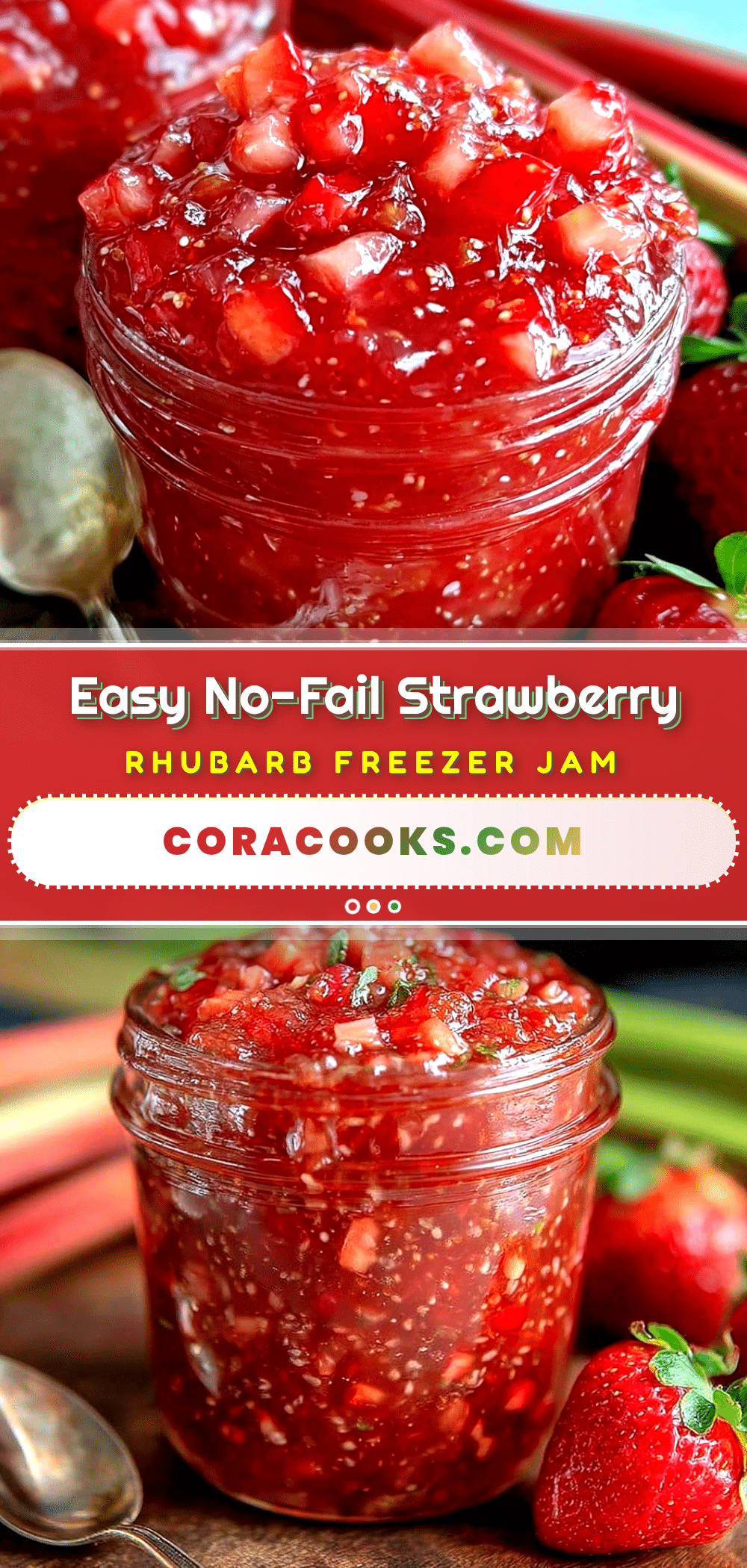 strawberry rhubarb freezer jam recipe