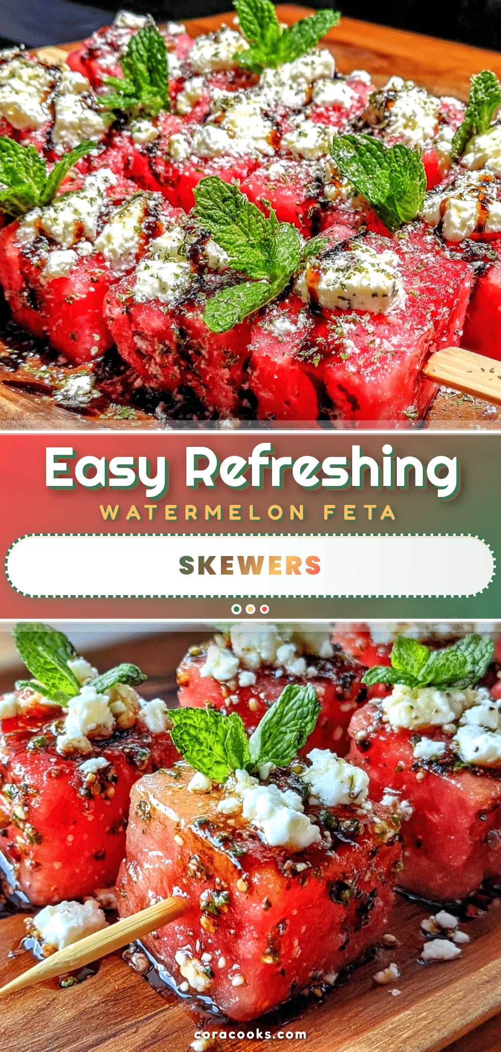 Watermelon Feta Skewer Bites recipe