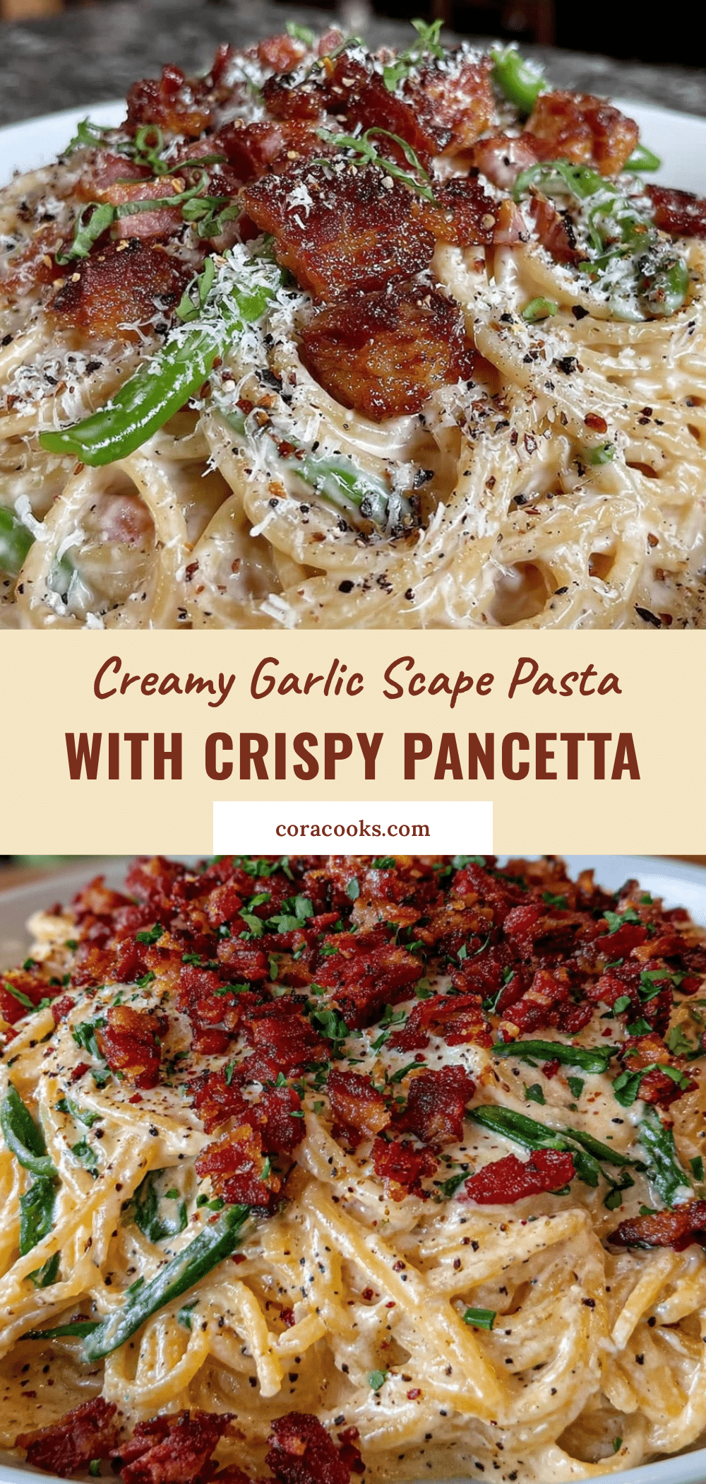 creamy garlic scape pasta recipe