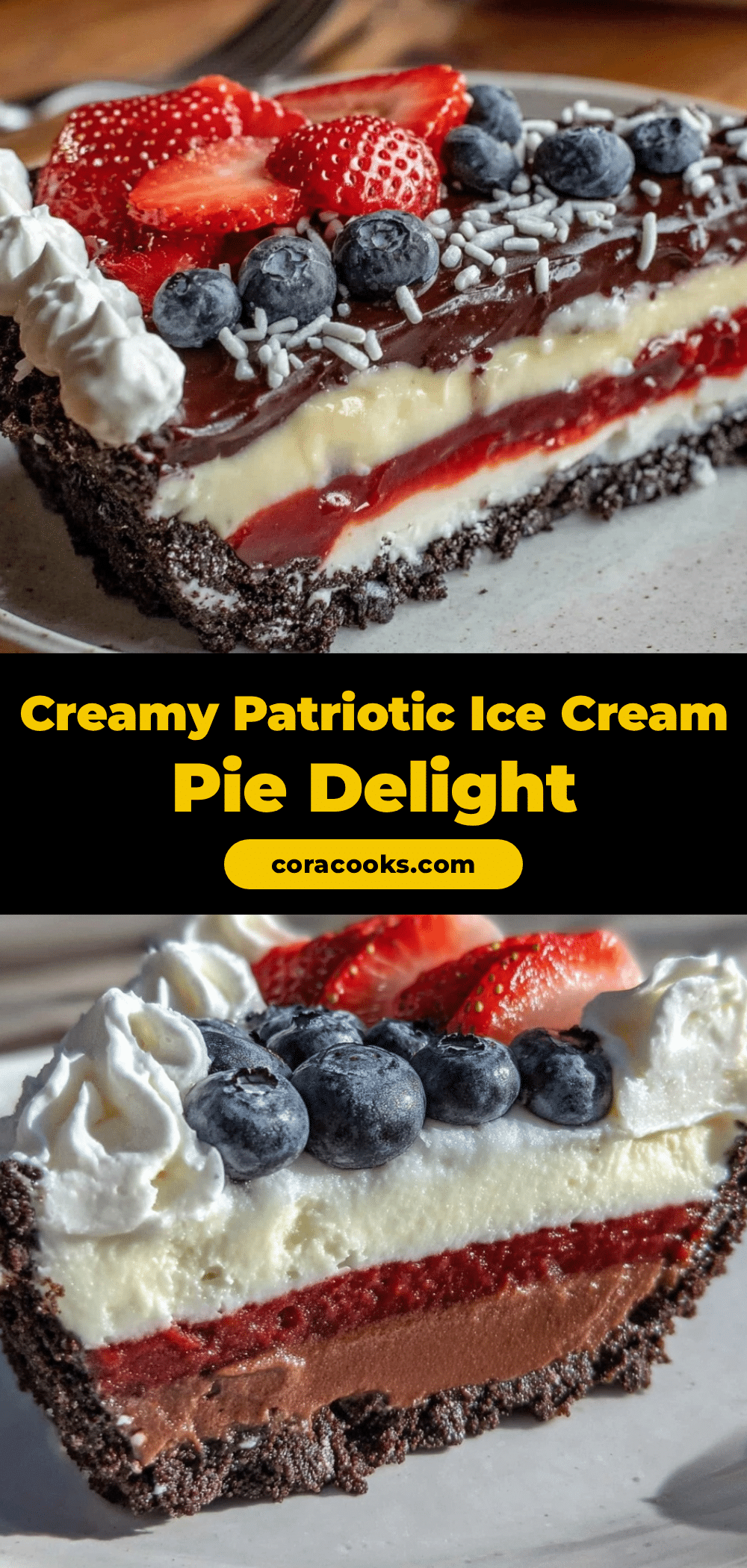 Creamy Patriotic Ice Cream Pie recipe