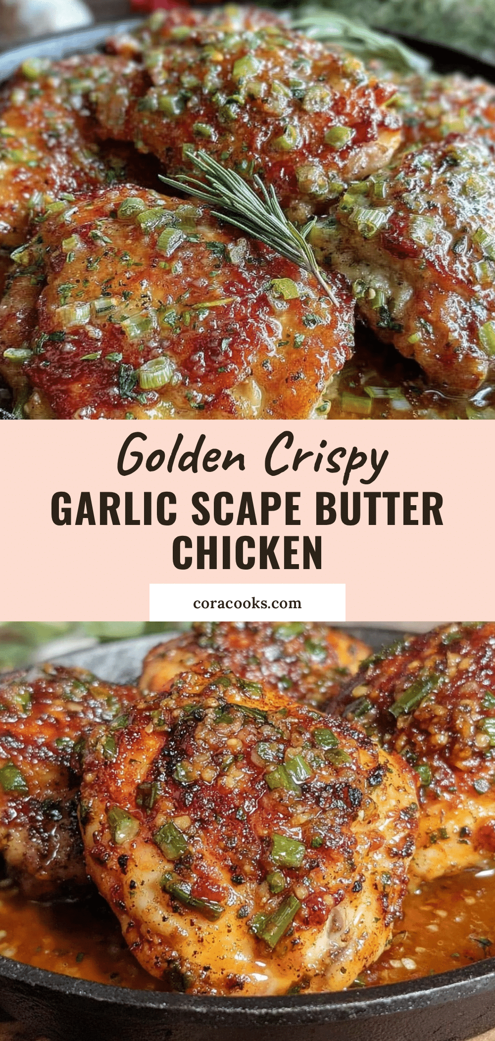 crispy garlic scape butter chicken recipe