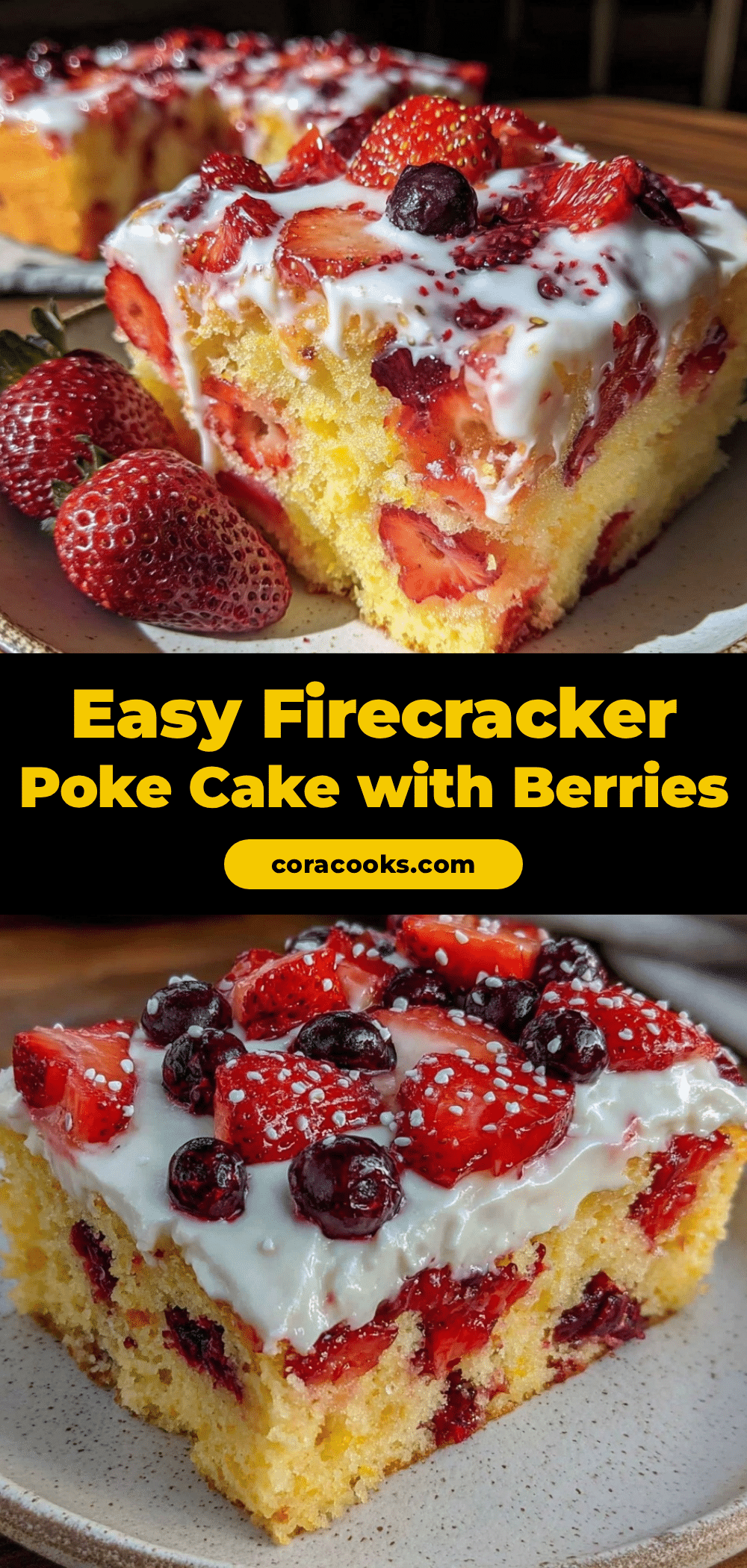 Easy Firecracker Poke Cake recipe