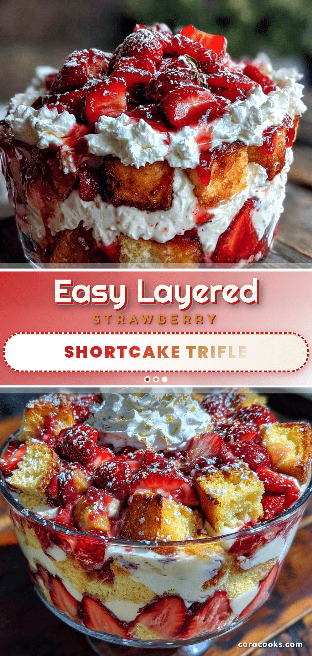 Easy Strawberry Shortcake Trifle recipe