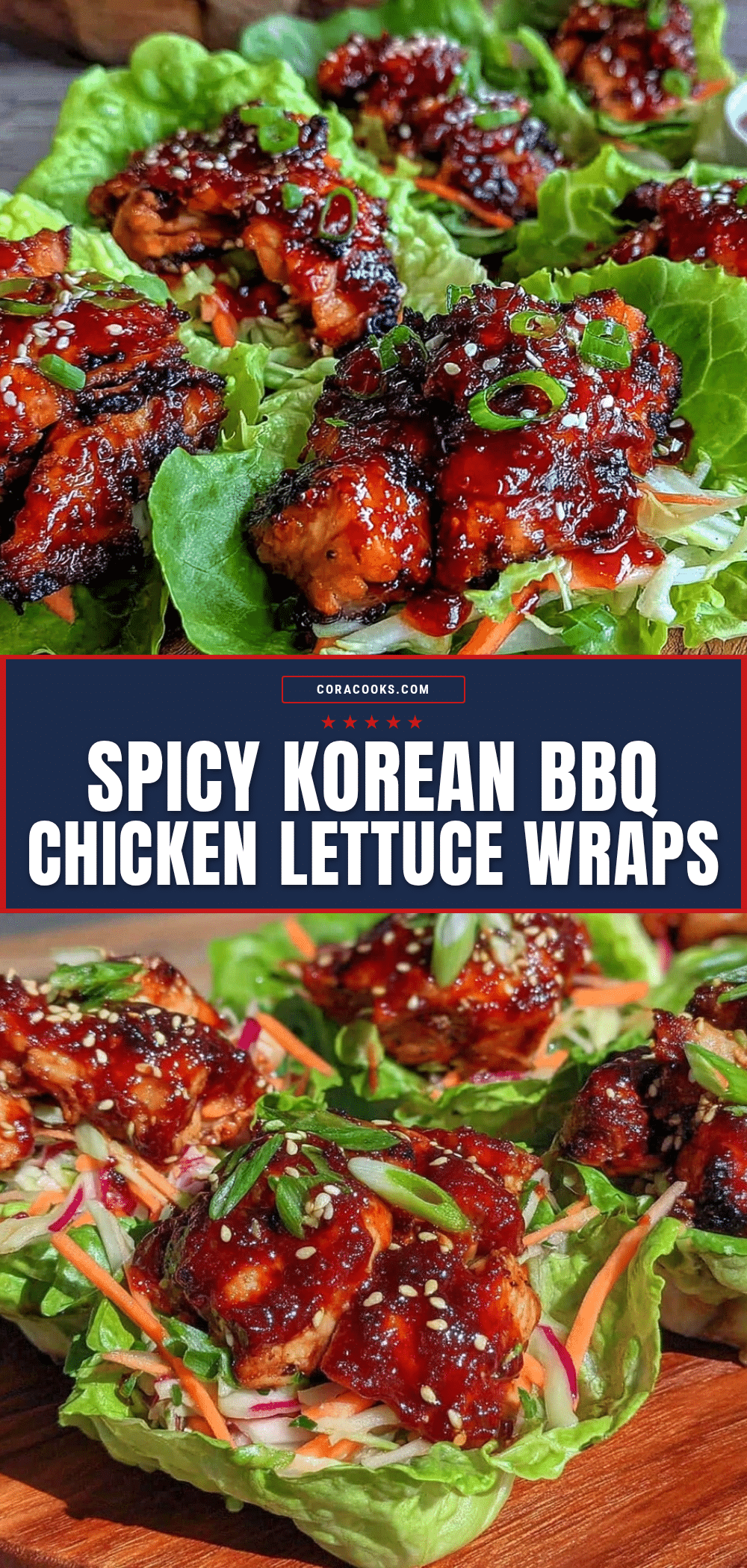 Korean BBQ chicken lettuce wraps recipe