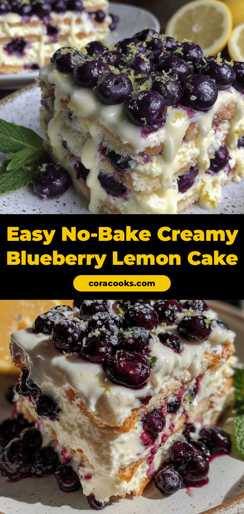 no-bake blueberry lemon icebox cake recipe