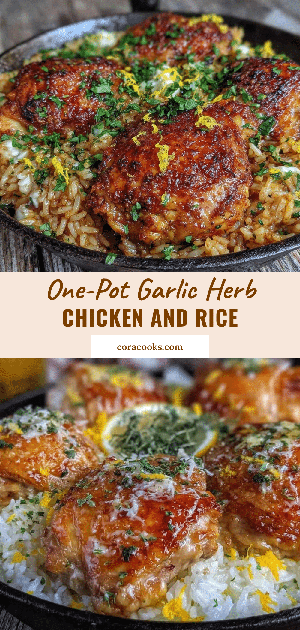 one-pot garlic herb chicken and rice recipe