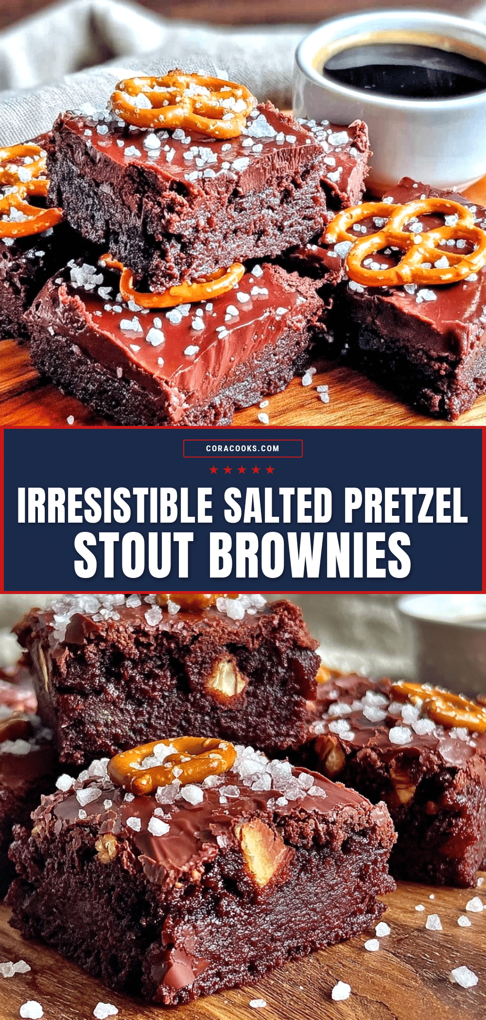 Salted Pretzel Chocolate Stout Brownies recipe