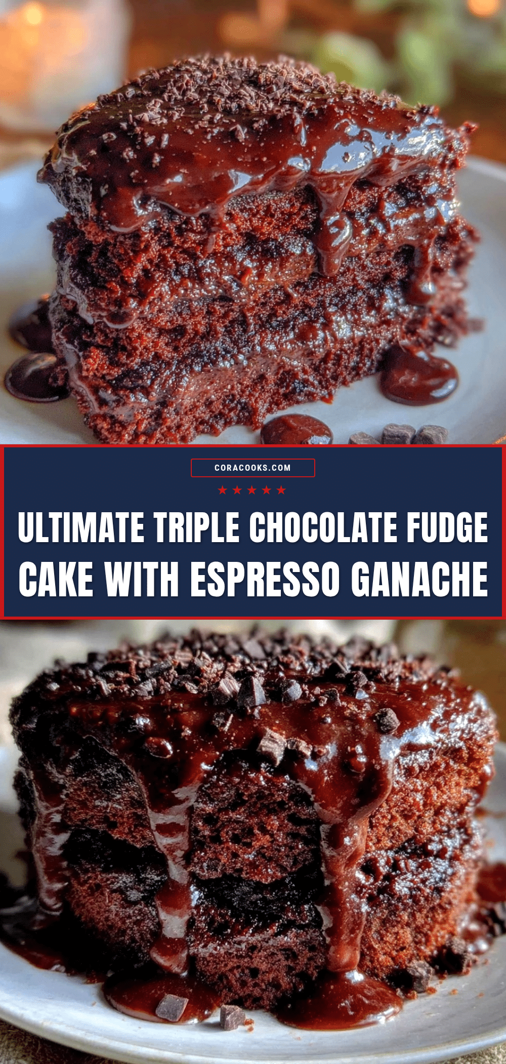 triple chocolate fudge layer cake recipe