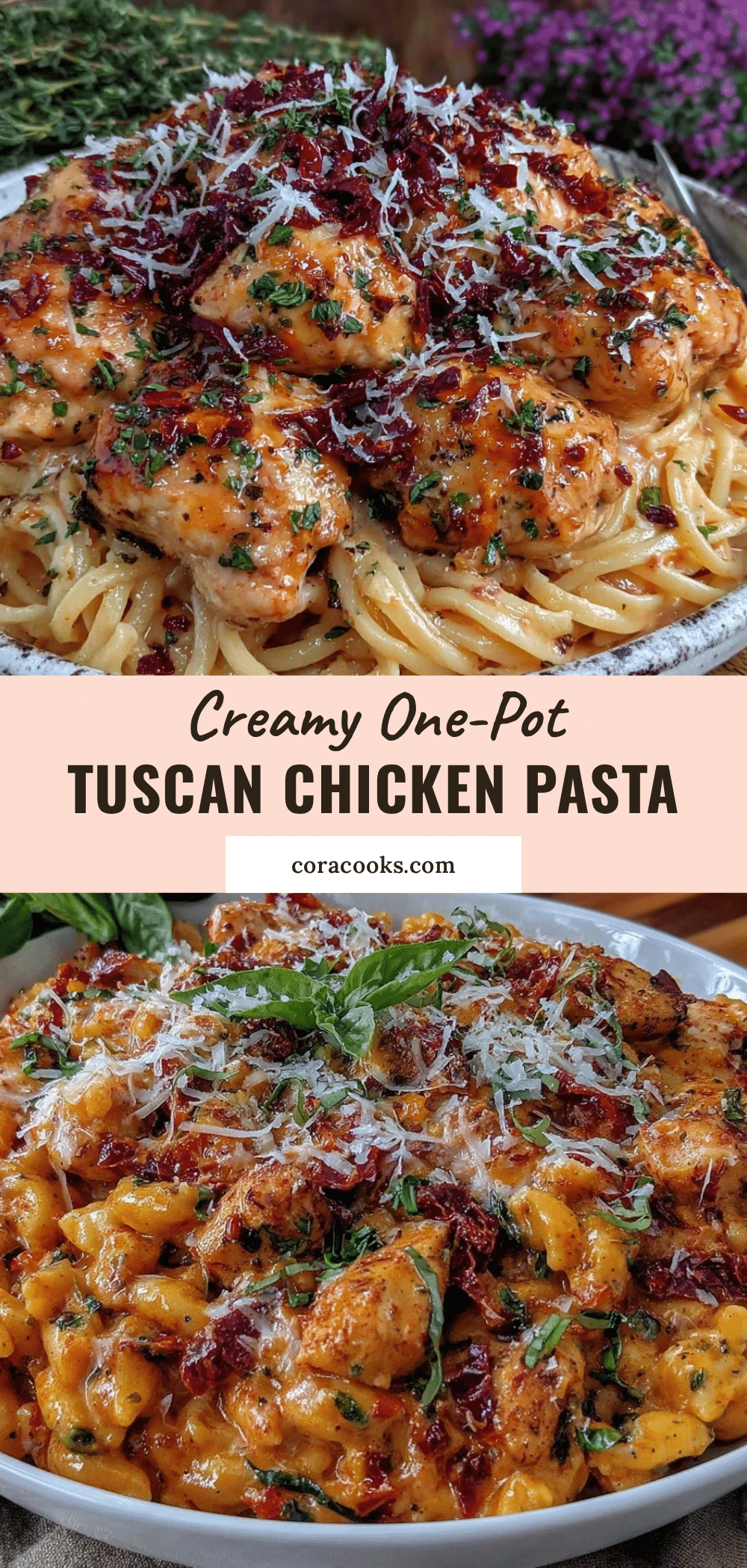 creamy one-pot tuscan chicken pasta recipe