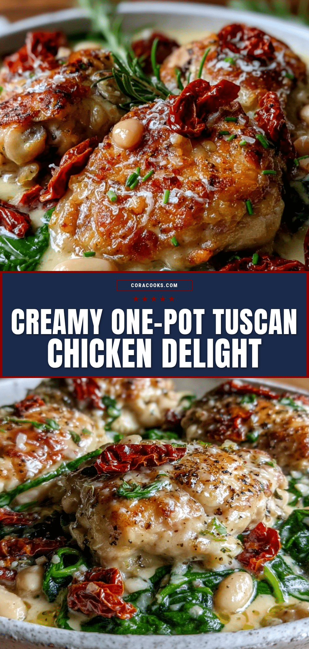 creamy one-pot tuscan white bean chicken with spinach recipe