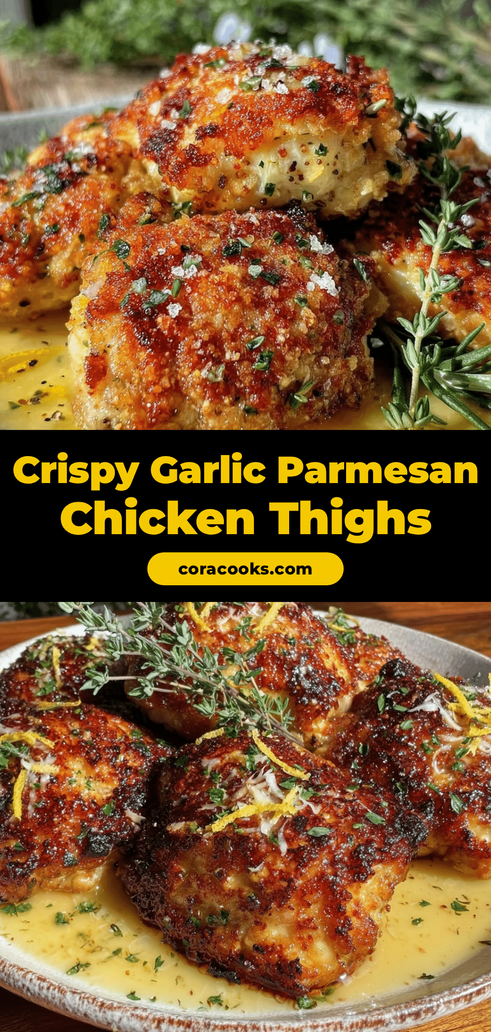 crispy garlic parmesan chicken thighs recipe