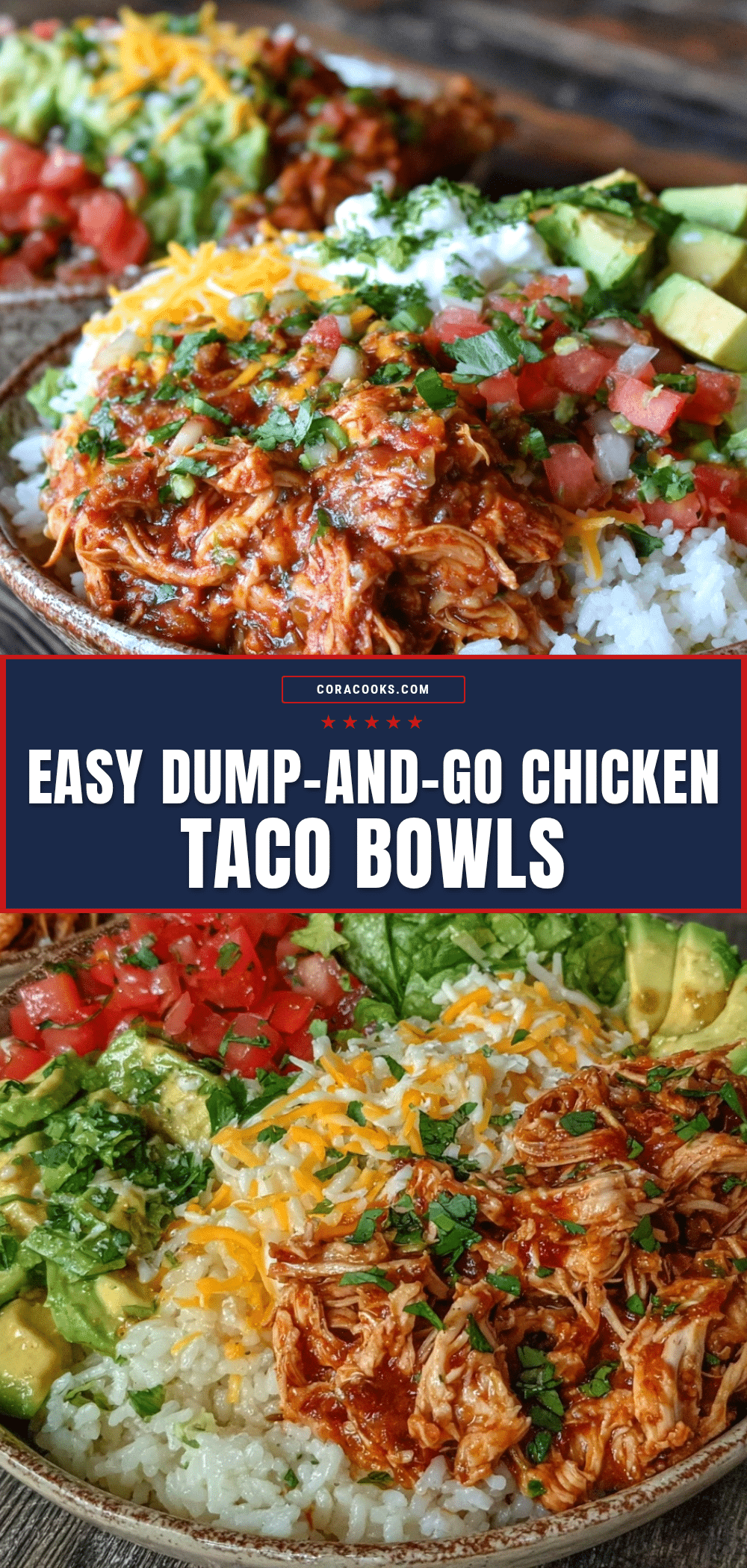 crockpot chicken taco bowls recipe