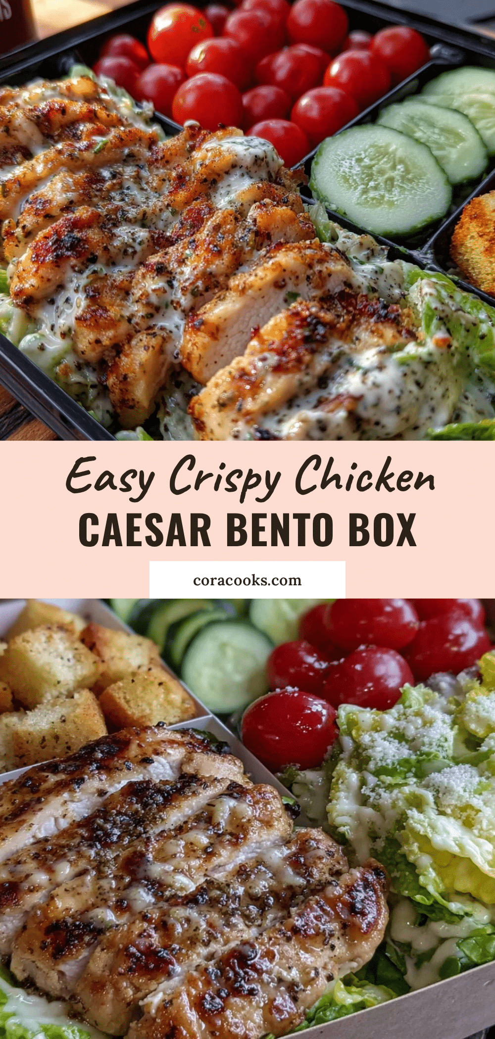 Easy Chicken Caesar Bento Box Lunch for Kids recipe