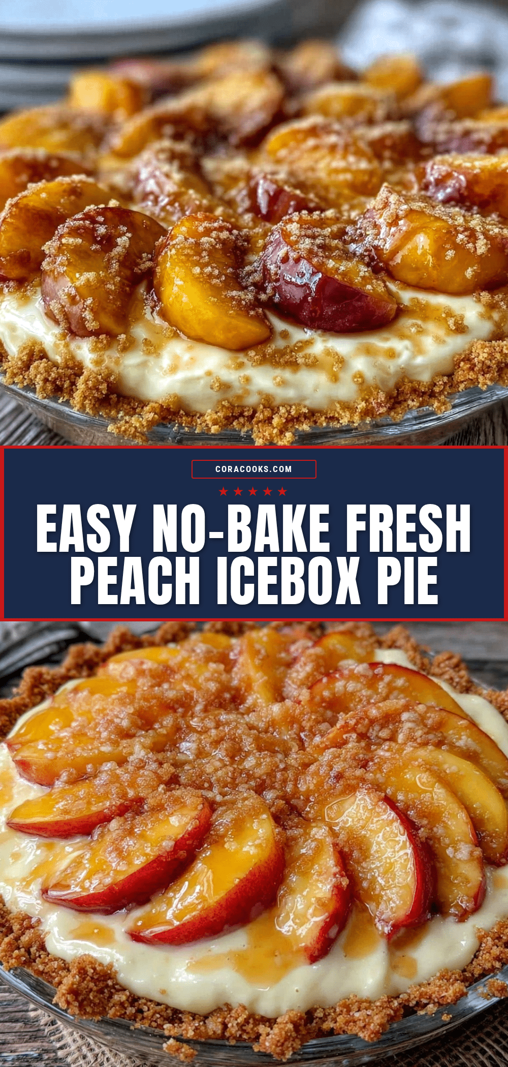 Easy No-Bake Fresh Peach Icebox Pie recipe