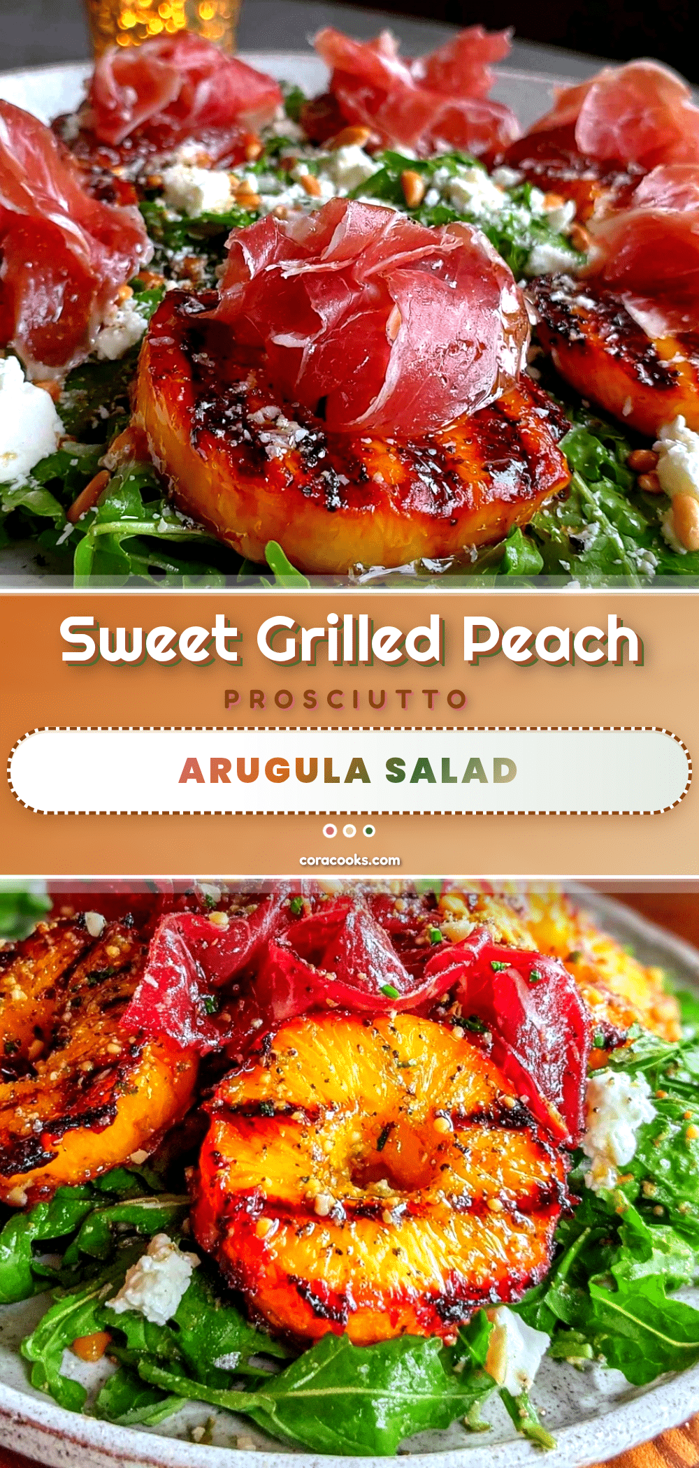 fresh grilled peach and prosciutto arugula salad recipe
