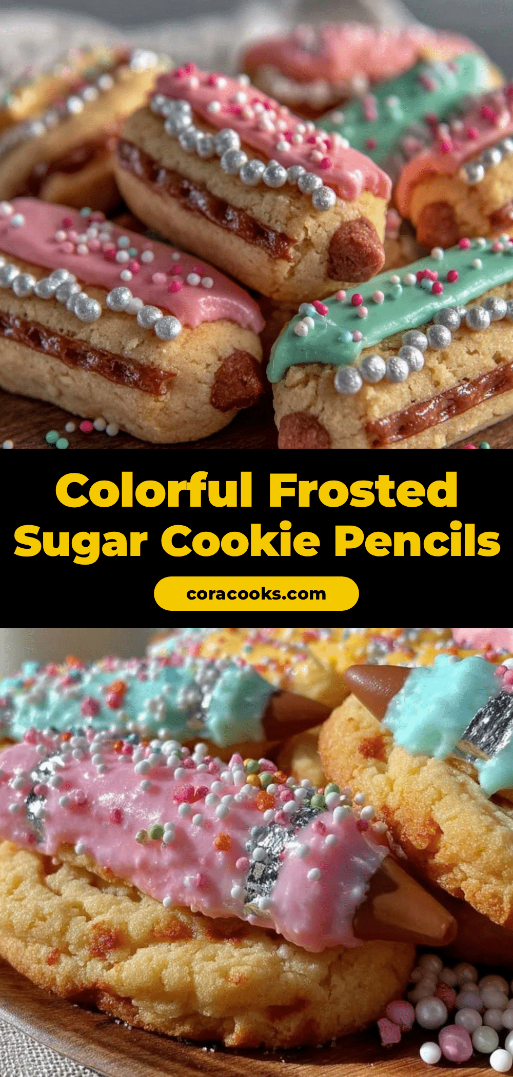 frosted sugar cookie pencils recipe