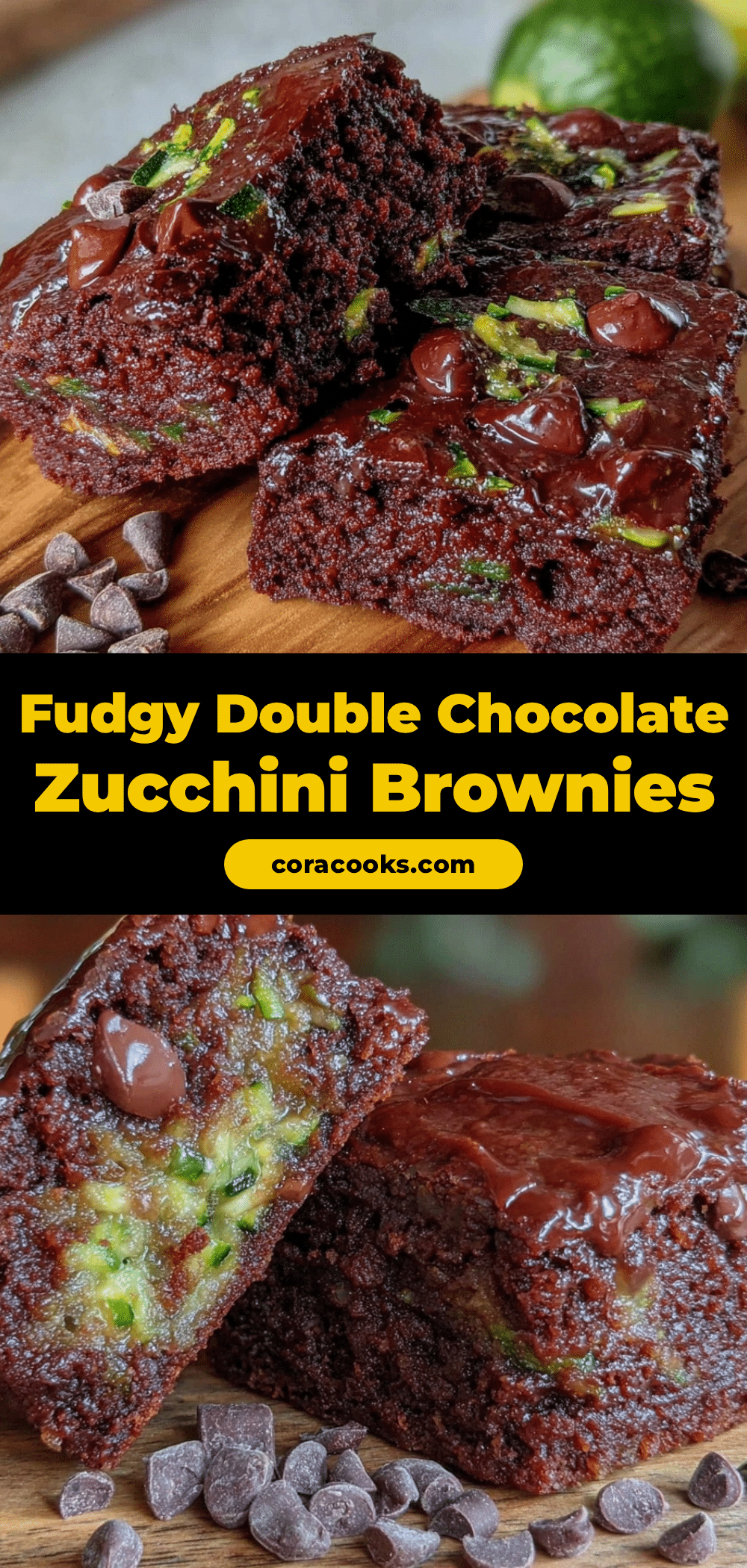 fudgy double chocolate zucchini brownies recipe