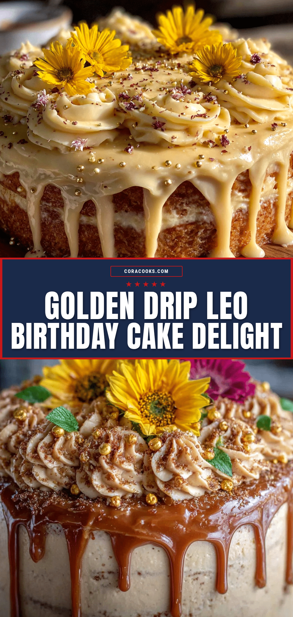 gold drip Leo birthday cake recipe