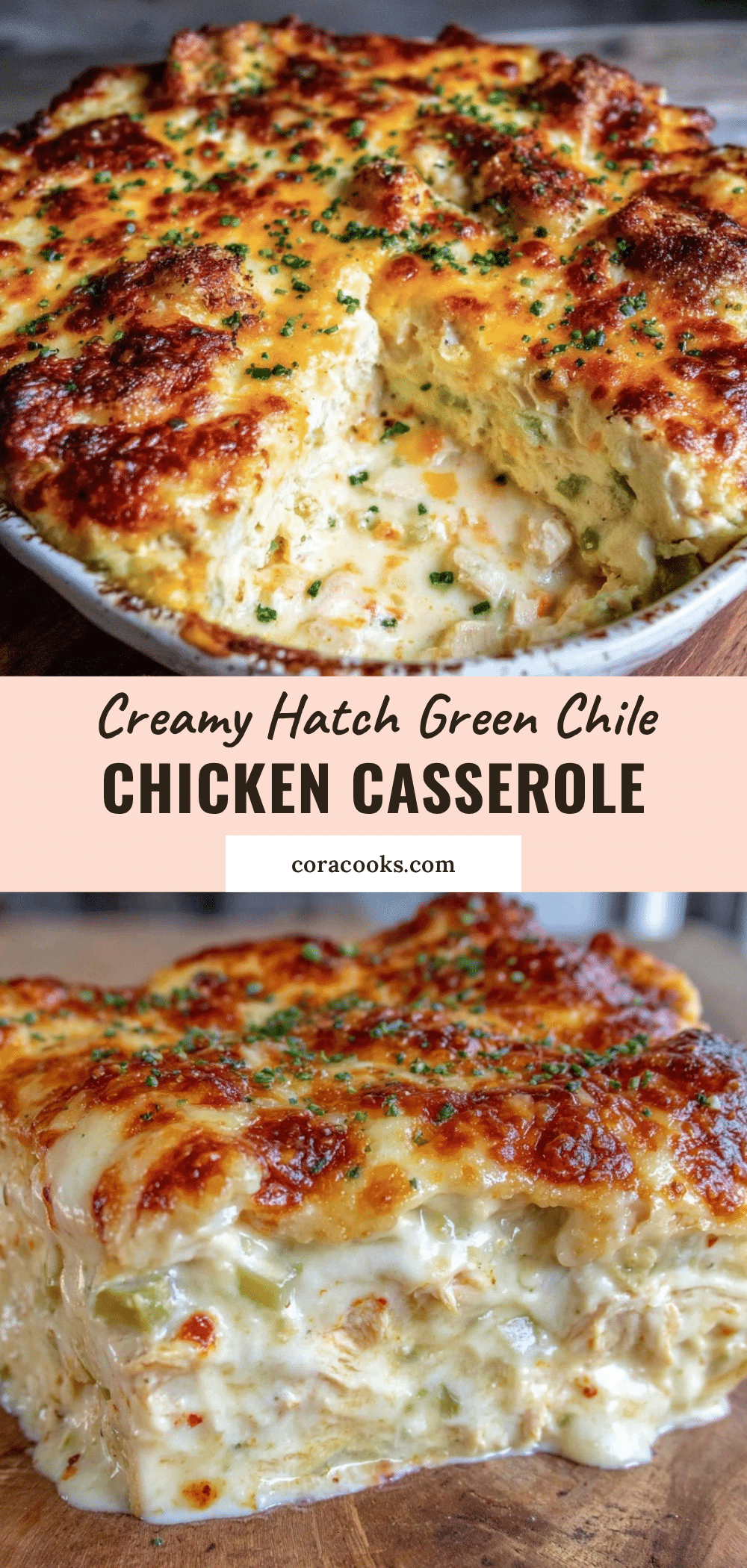 Hatch Green Chile Chicken Enchilada Casserole recipe