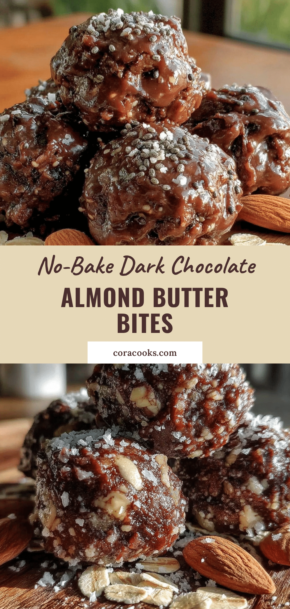 healthy no-bake dark chocolate almond butter protein balls recipe