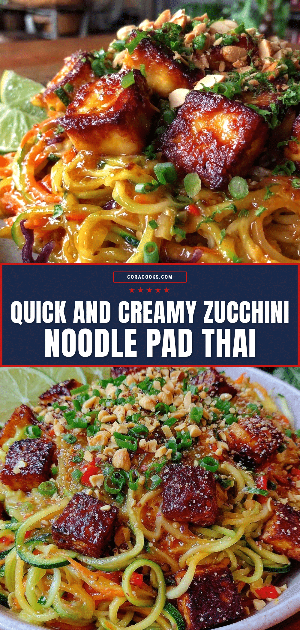 healthy zucchini noodle pad thai recipe