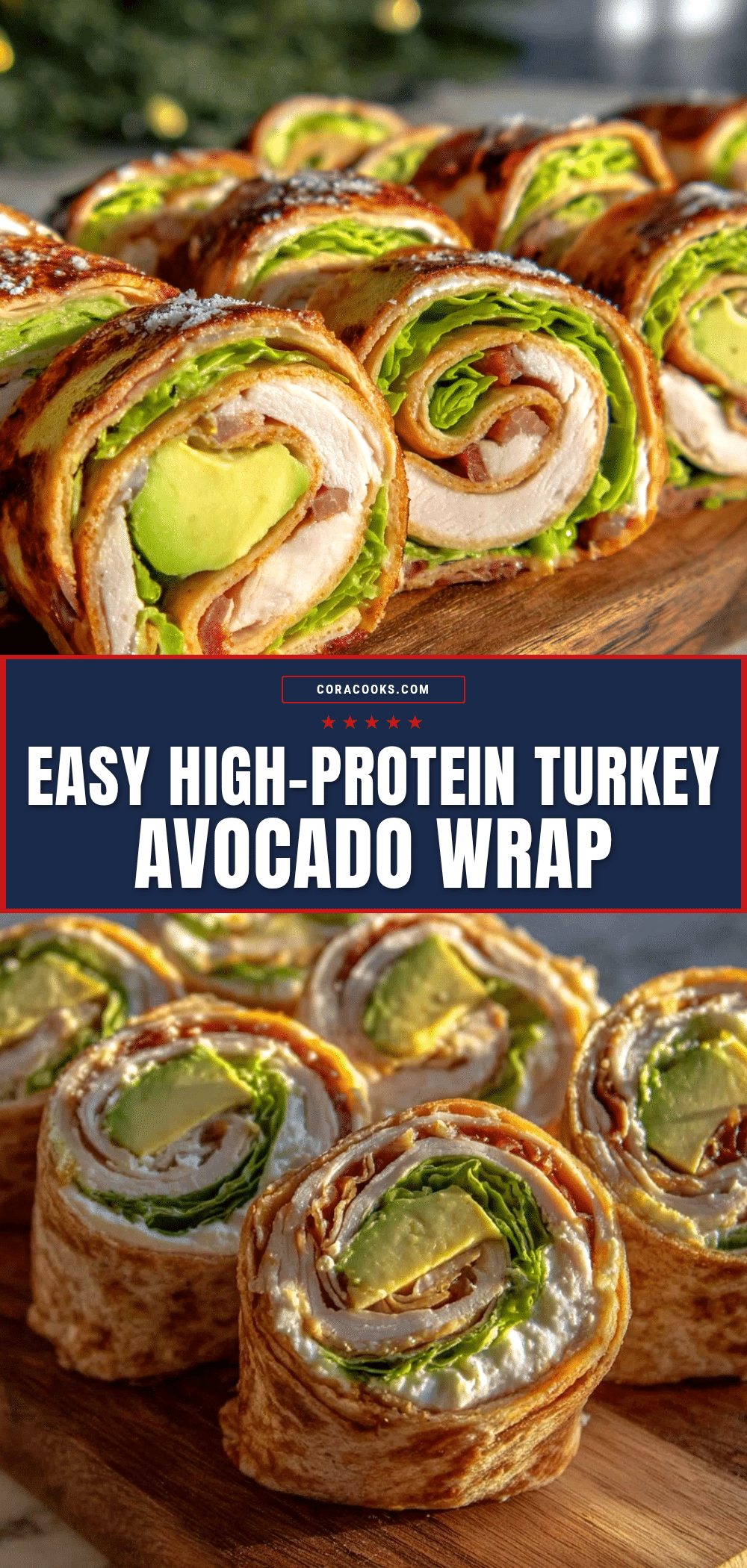 high-protein turkey avocado pinwheel wrap recipe