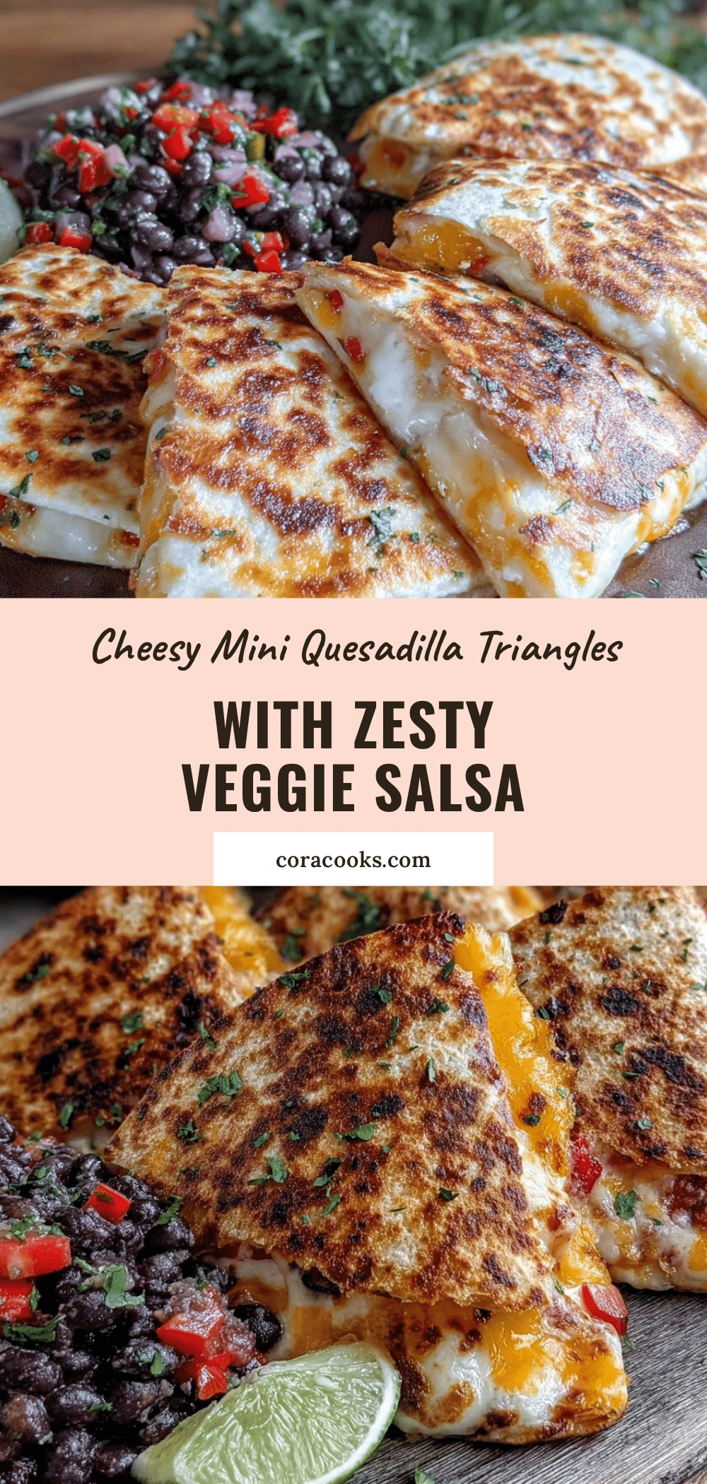 mini cheesy quesadilla triangles recipe