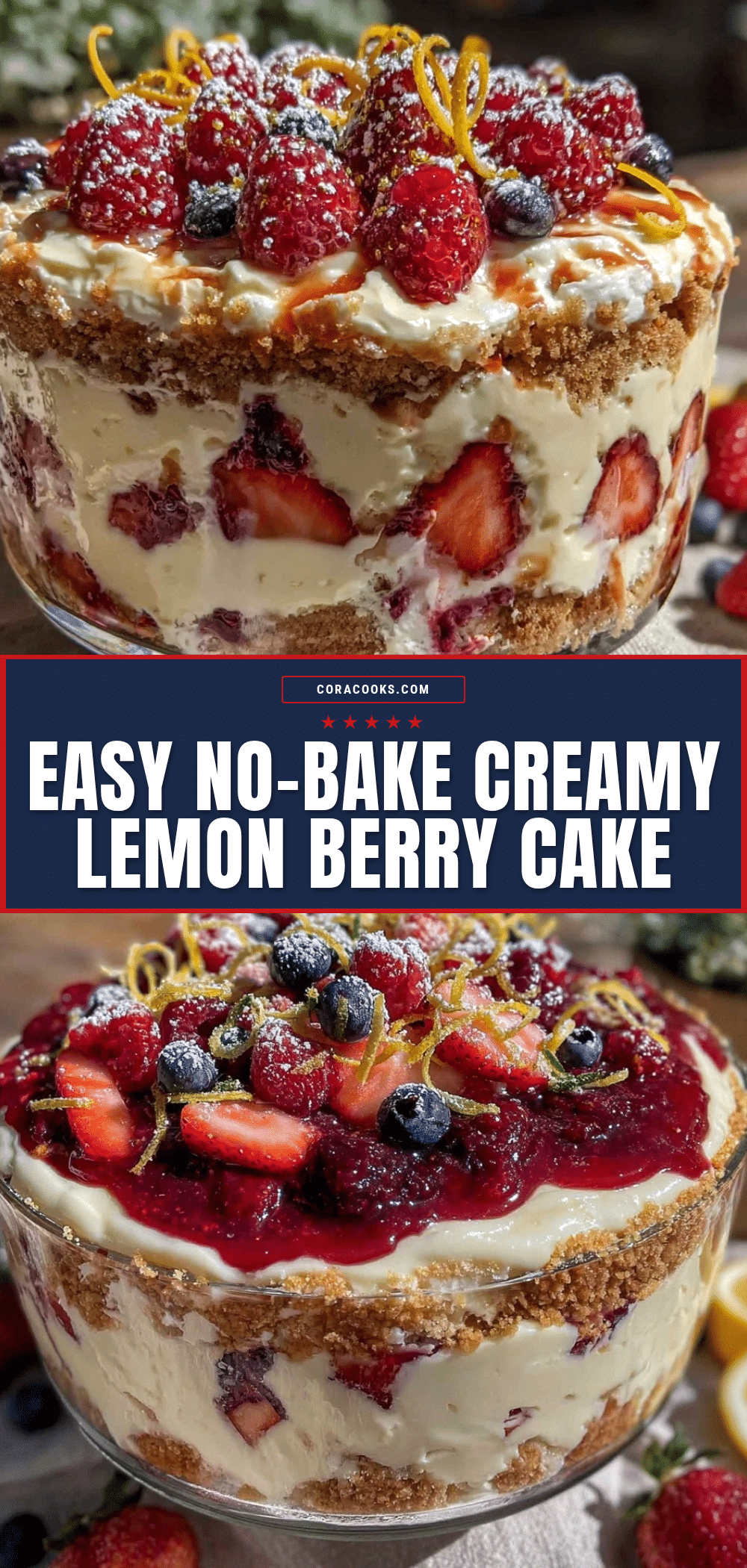 no-bake lemon berry icebox cake recipe