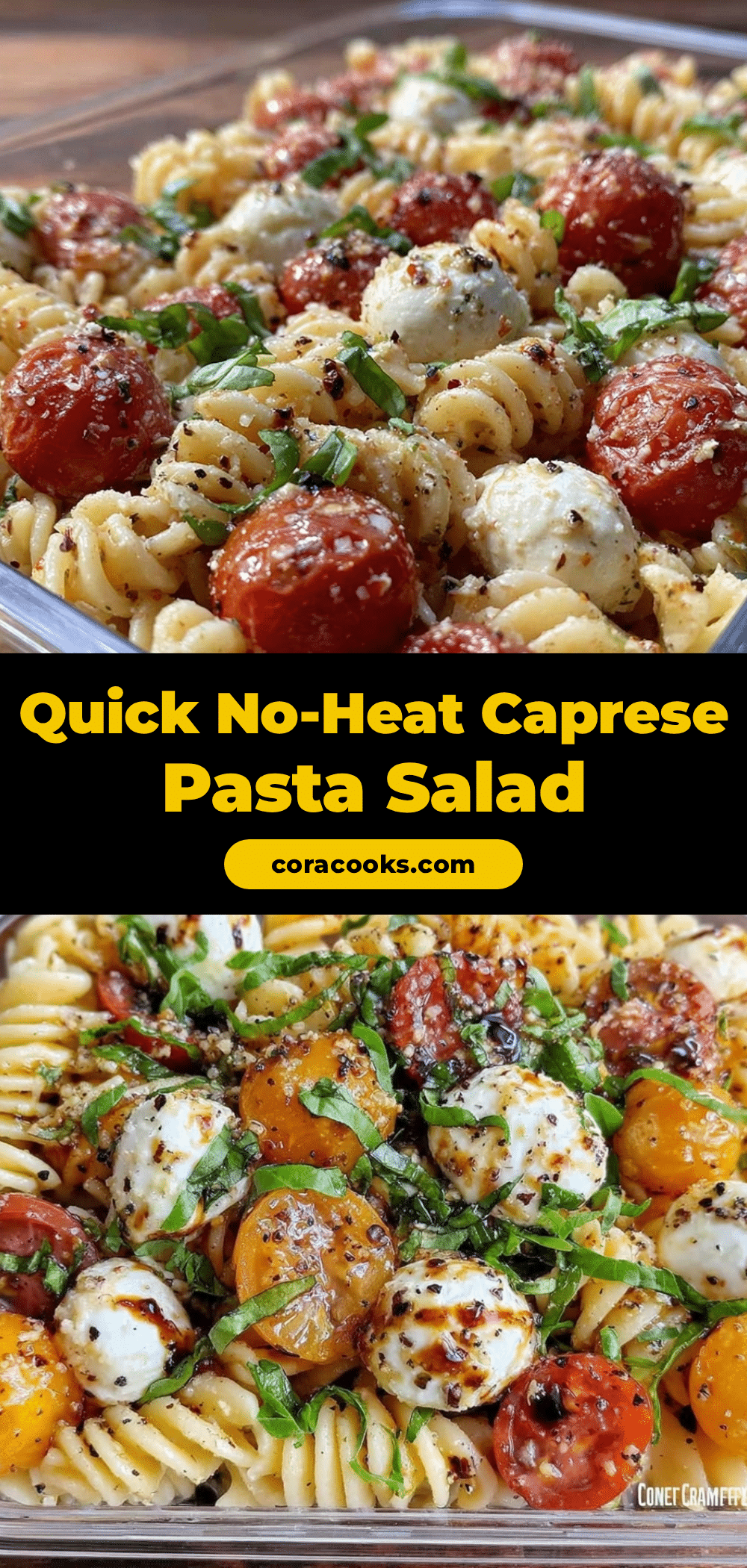 no-heat Caprese pasta salad recipe