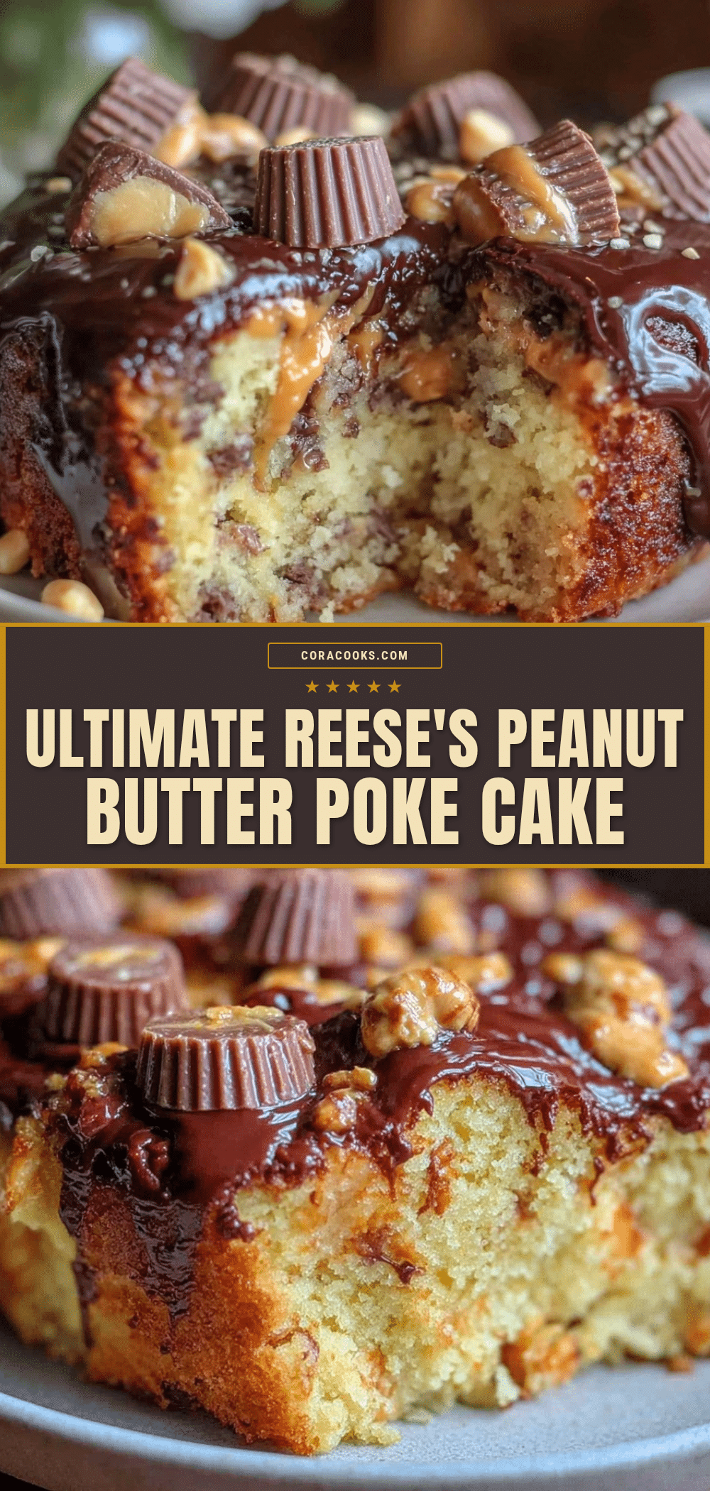 Reeses Peanut Butter Poke Cake recipe
