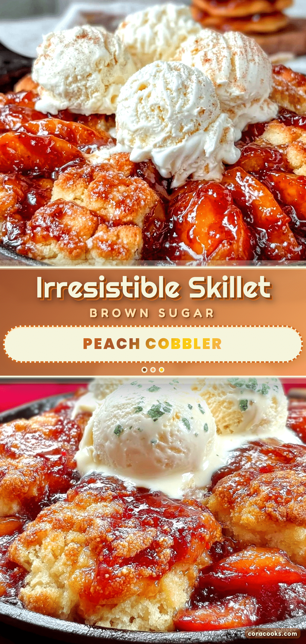 skillet brown sugar peach cobbler recipe
